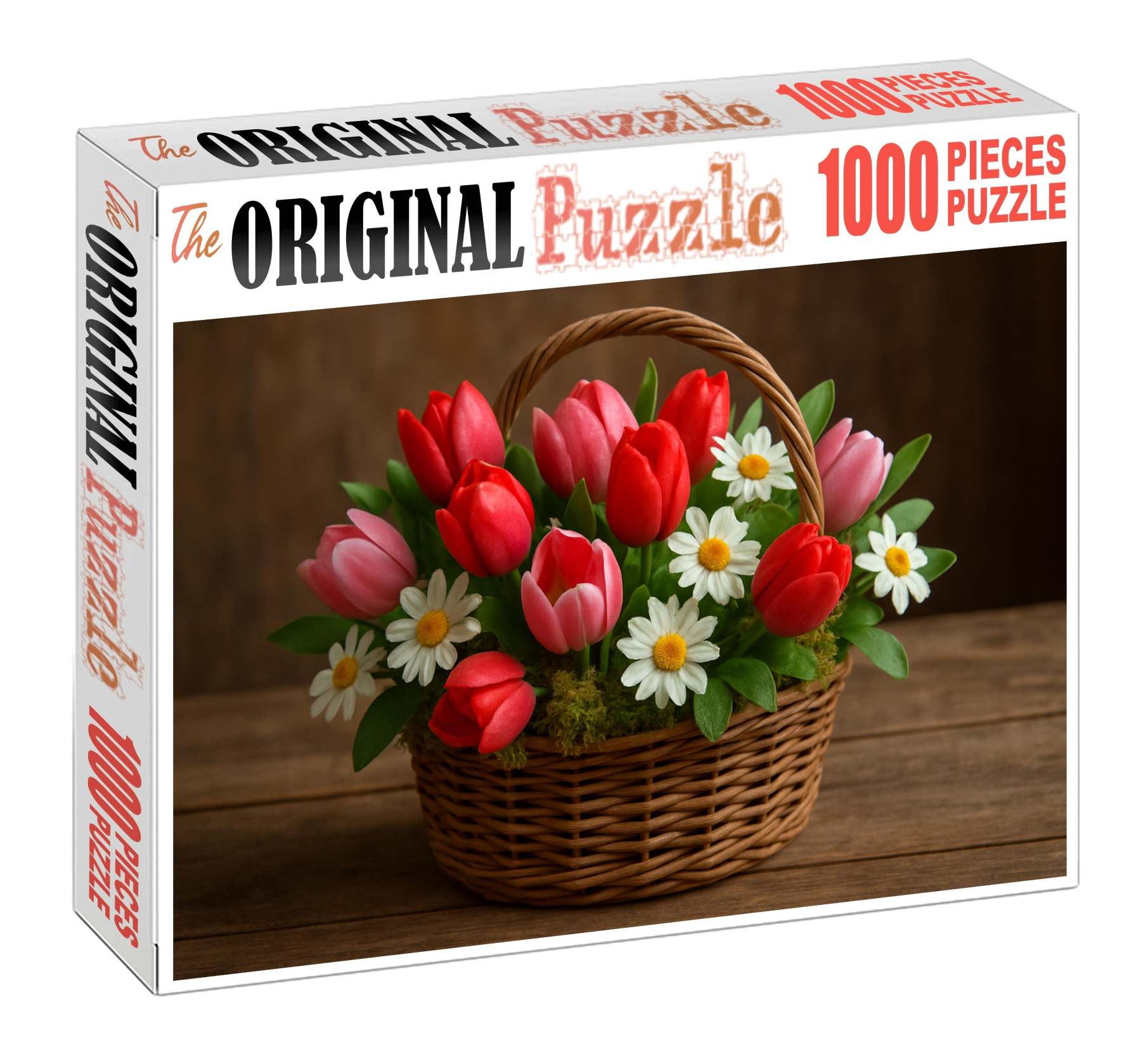 Springtime Harvest Basket Vibrant Mix Of Tulip-like And Daisy-style Blooms 50 Piece Puzzle