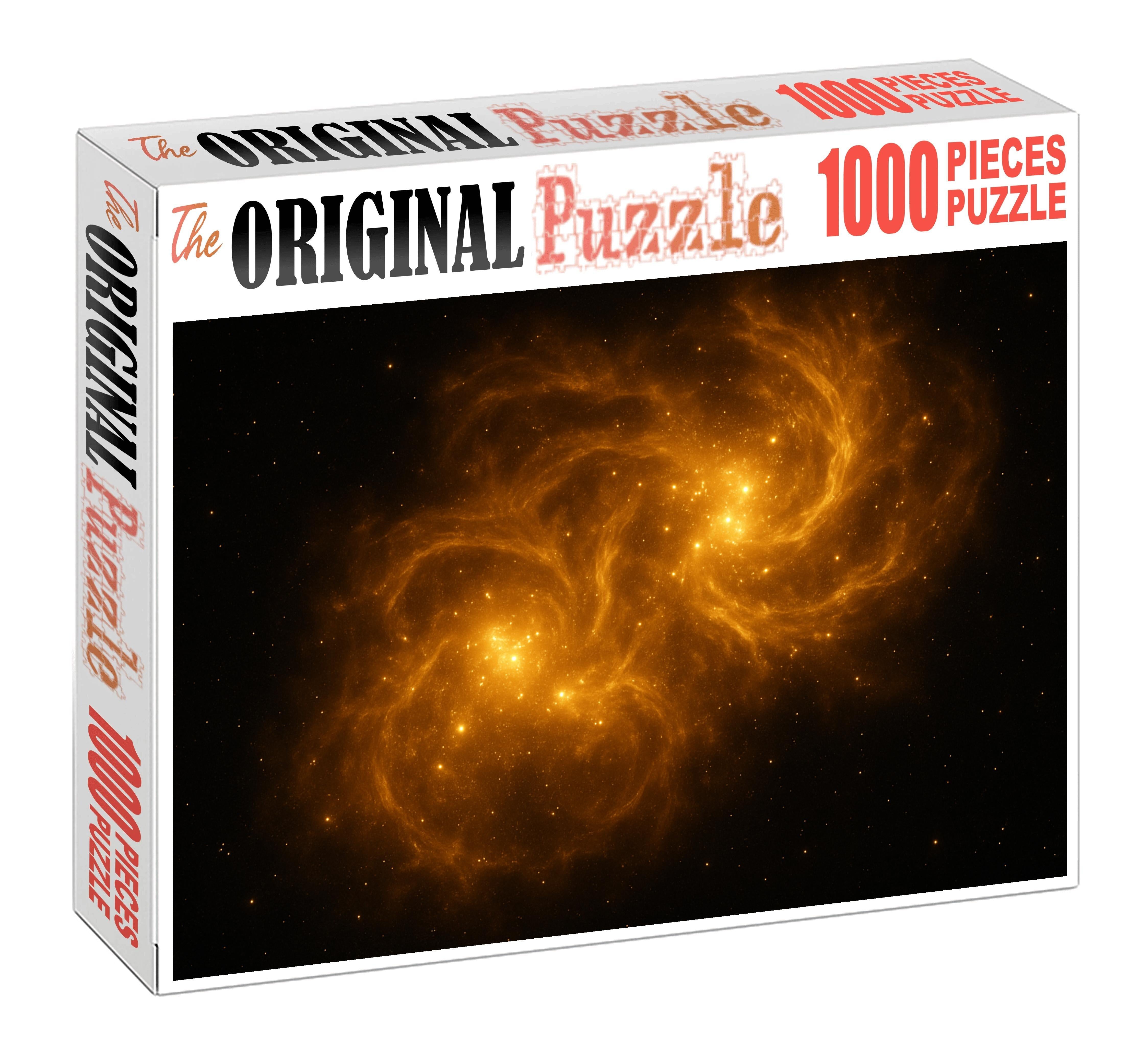 Golden Nebula Swirl Easy Puzzles