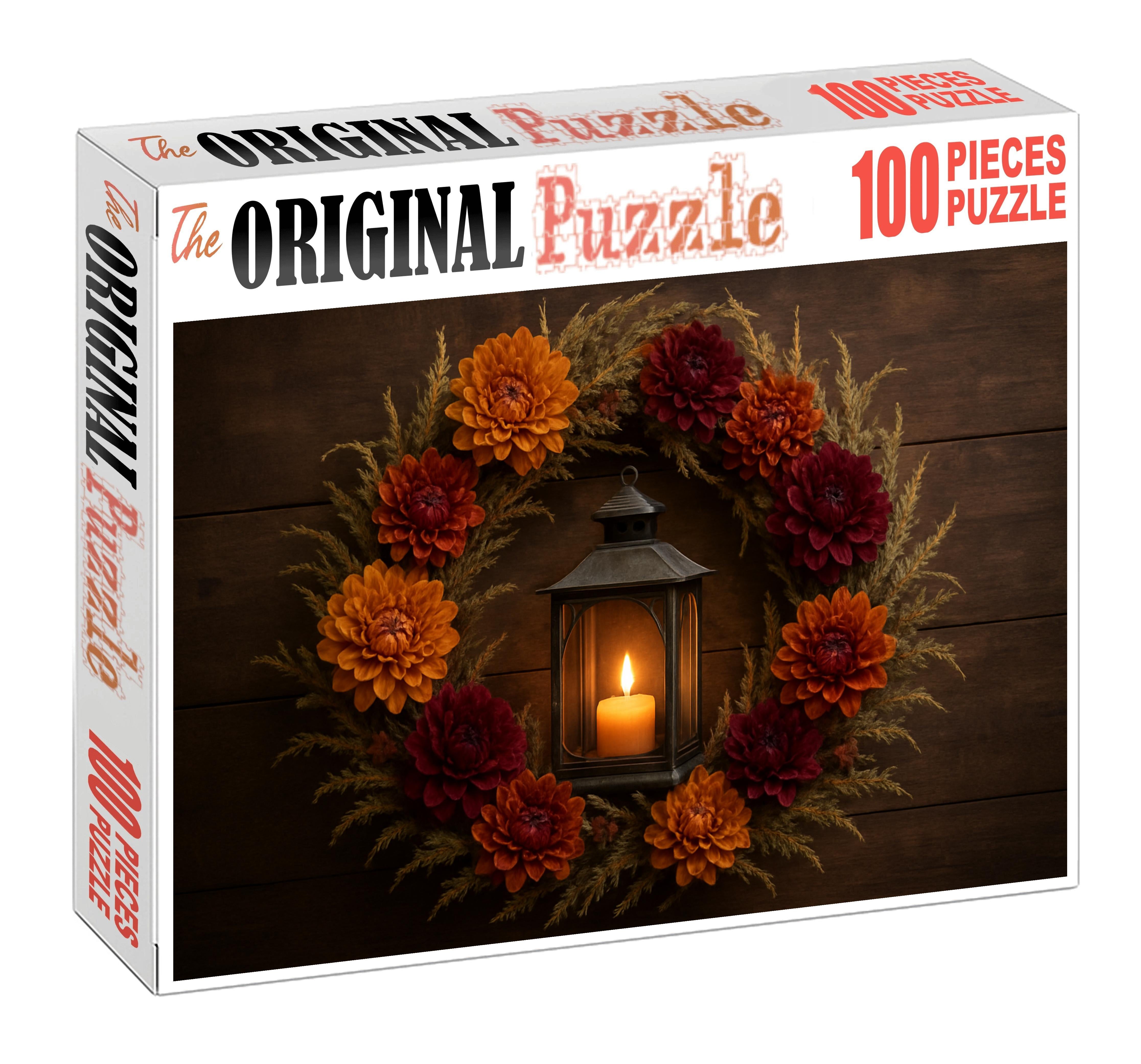 Evening Glow Lantern Wreath 100 Piece Puzzle