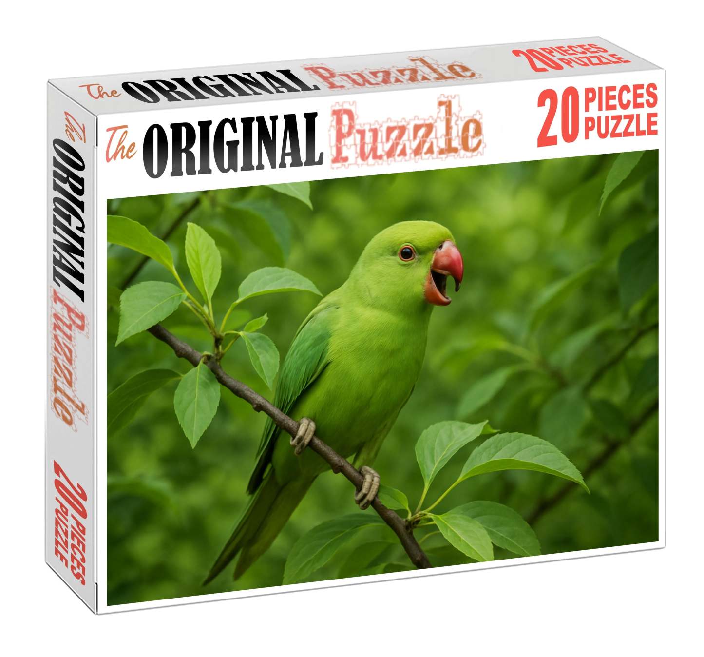 Coral-billed Parakeet The Colorful Canopy Chatter Unique Puzzle Design