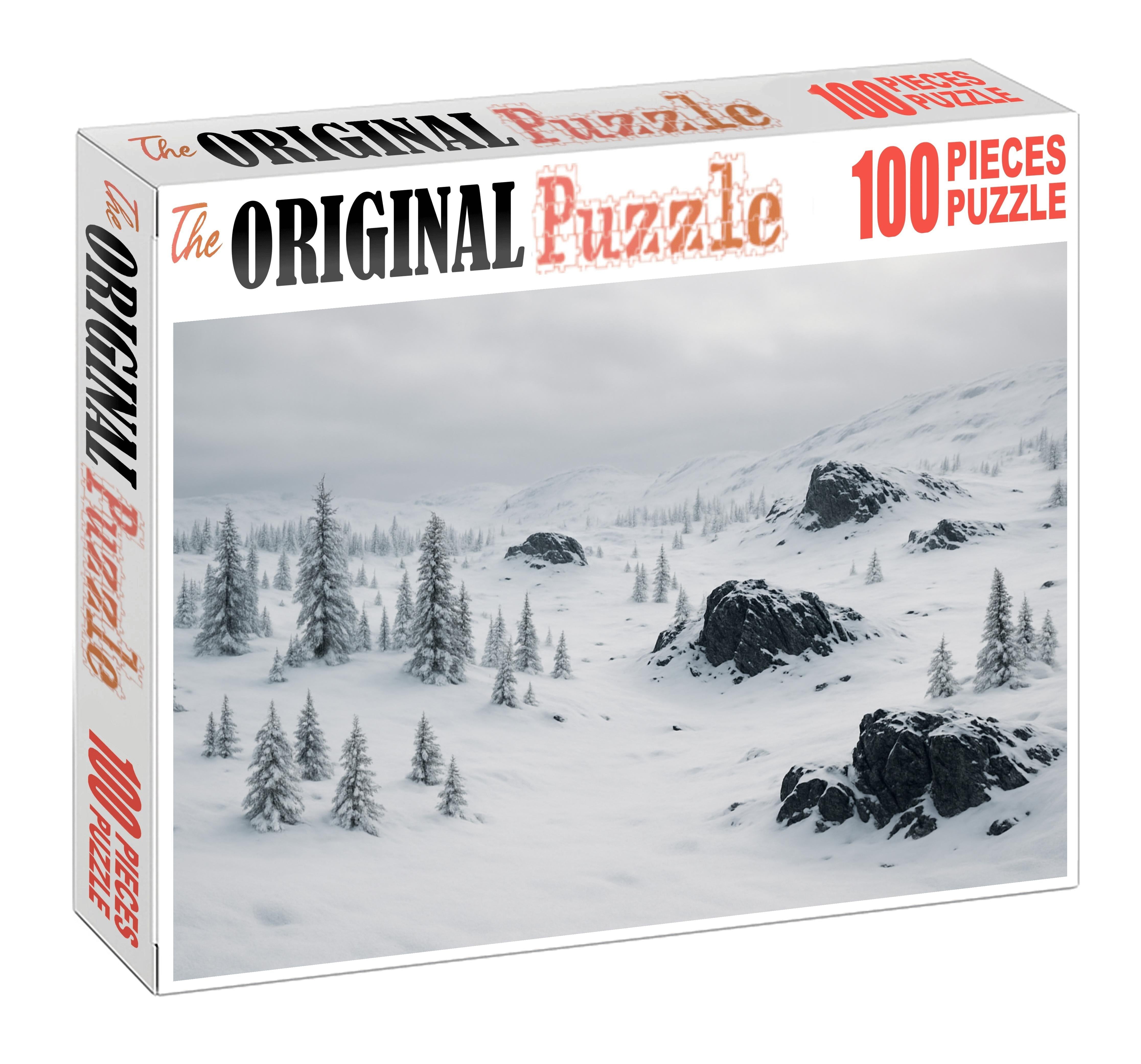 Silent Snowfields And Frosted Pines Large Format Puzzle