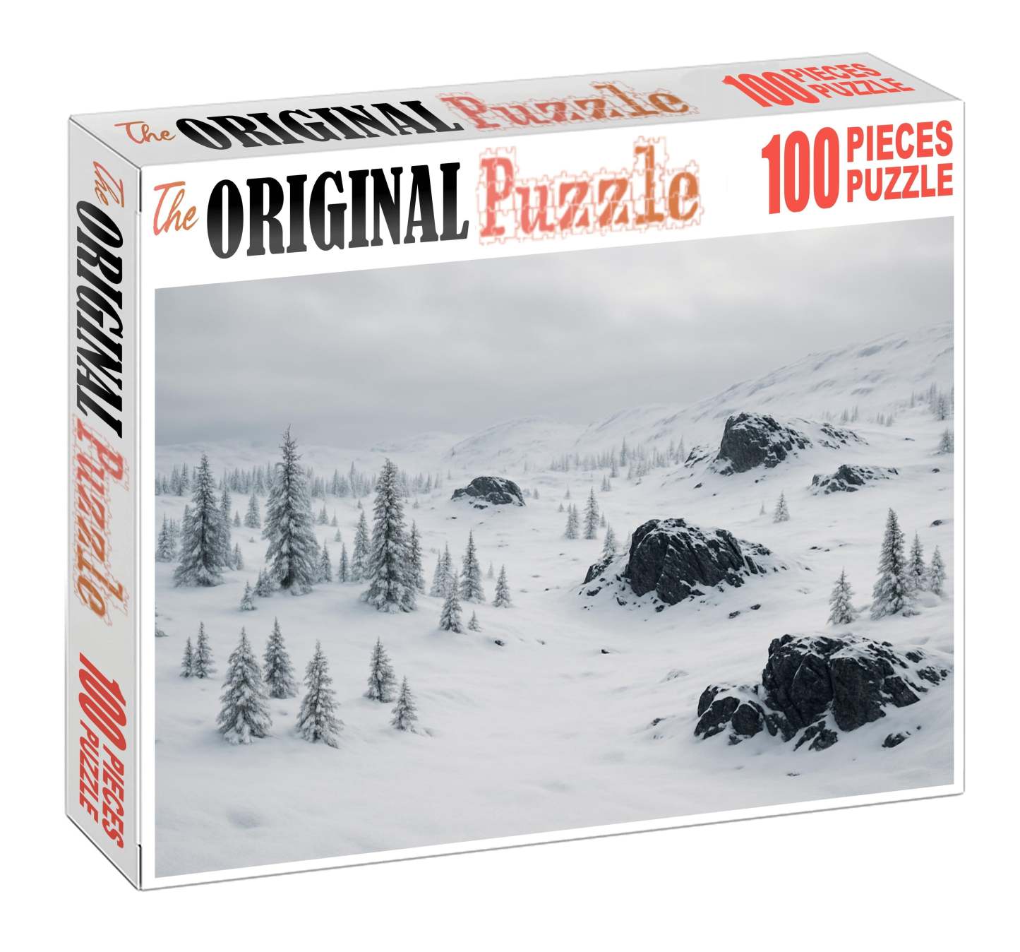 Silent Snowfields And Frosted Pines Large Format Puzzle