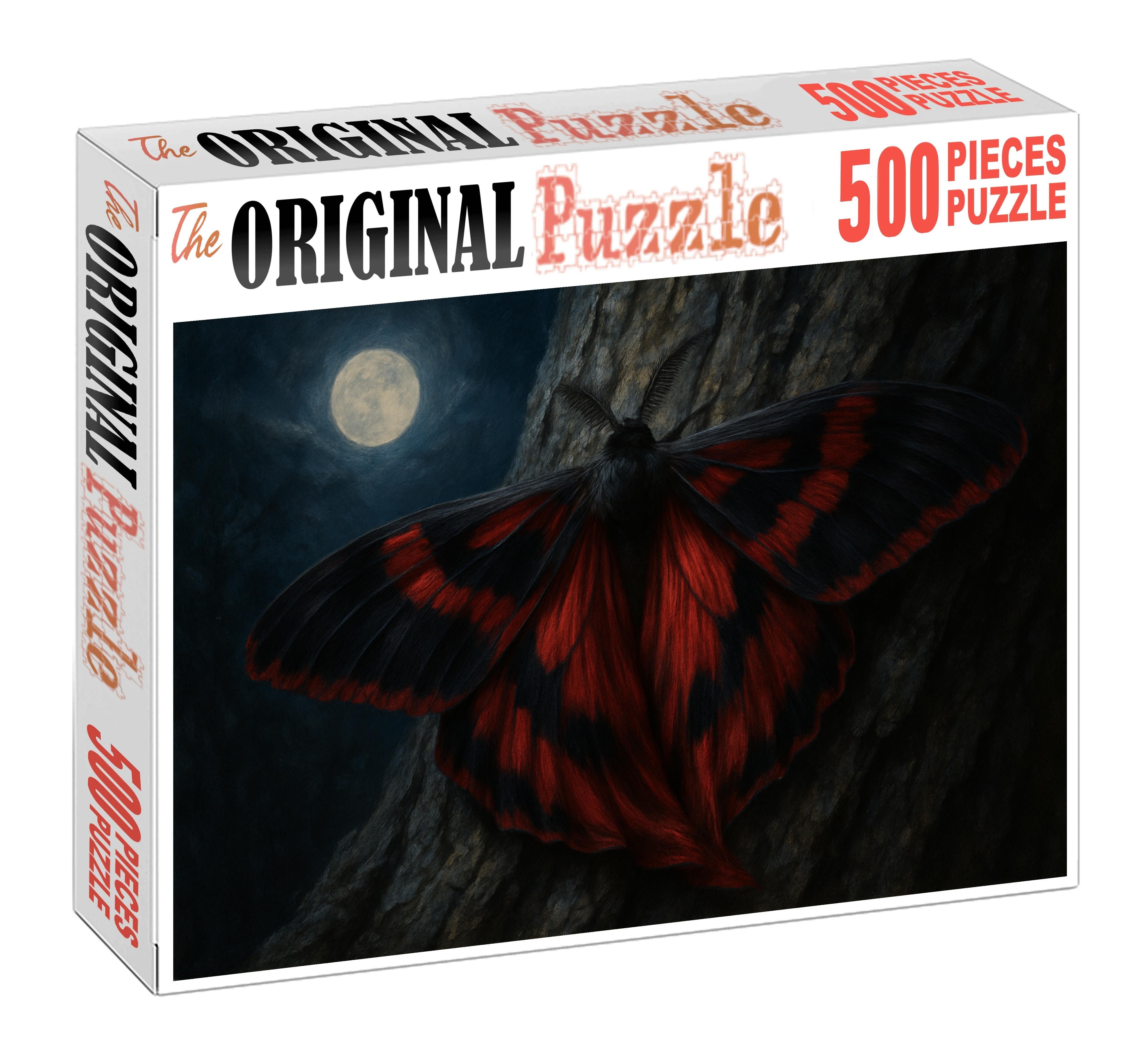 Crimson Veil Moth Large Insect With Flowing Wing Patterns Puzzle Fun
