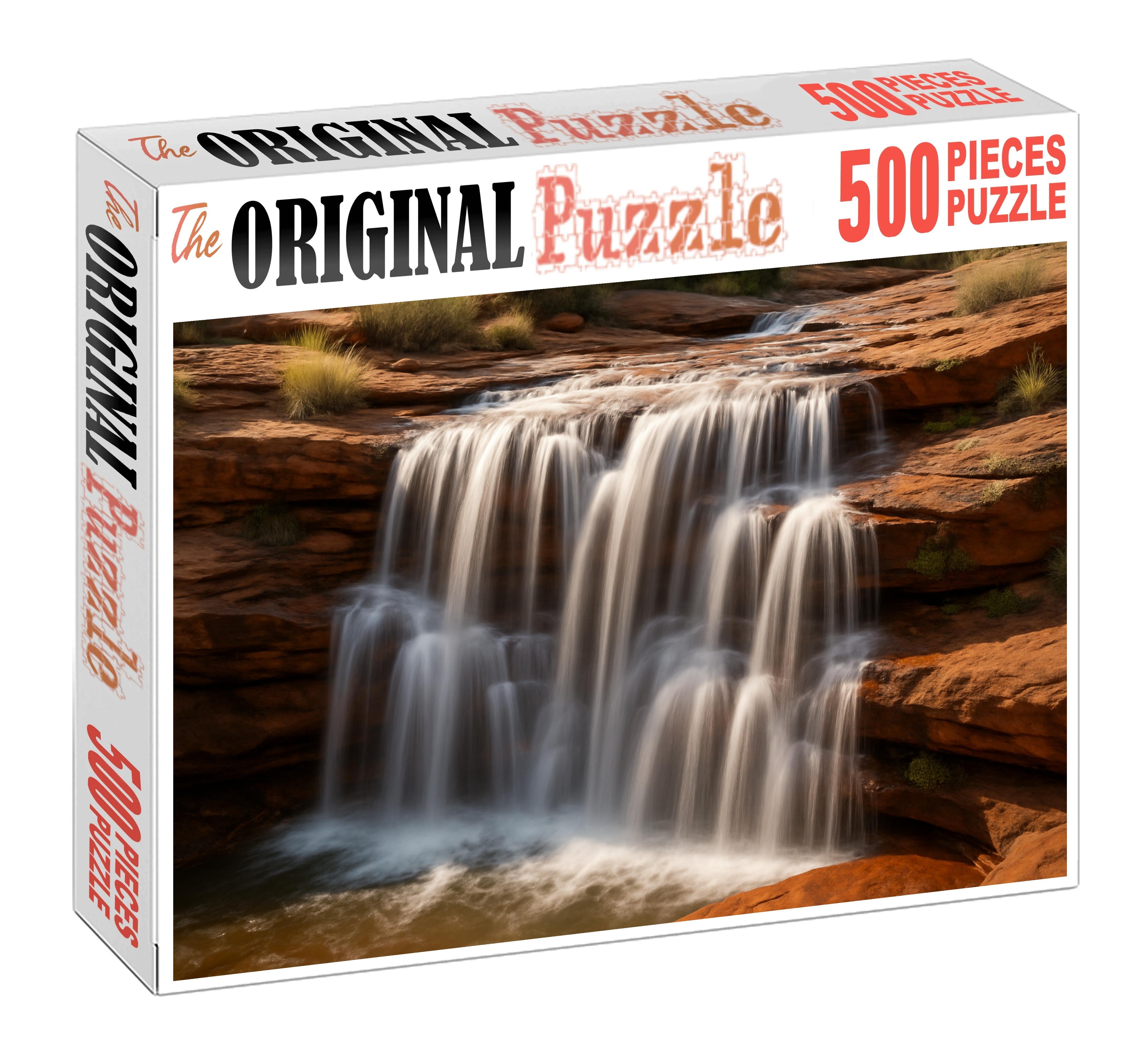 Crimson Stone Spill Custom Jigsaw Puzzle