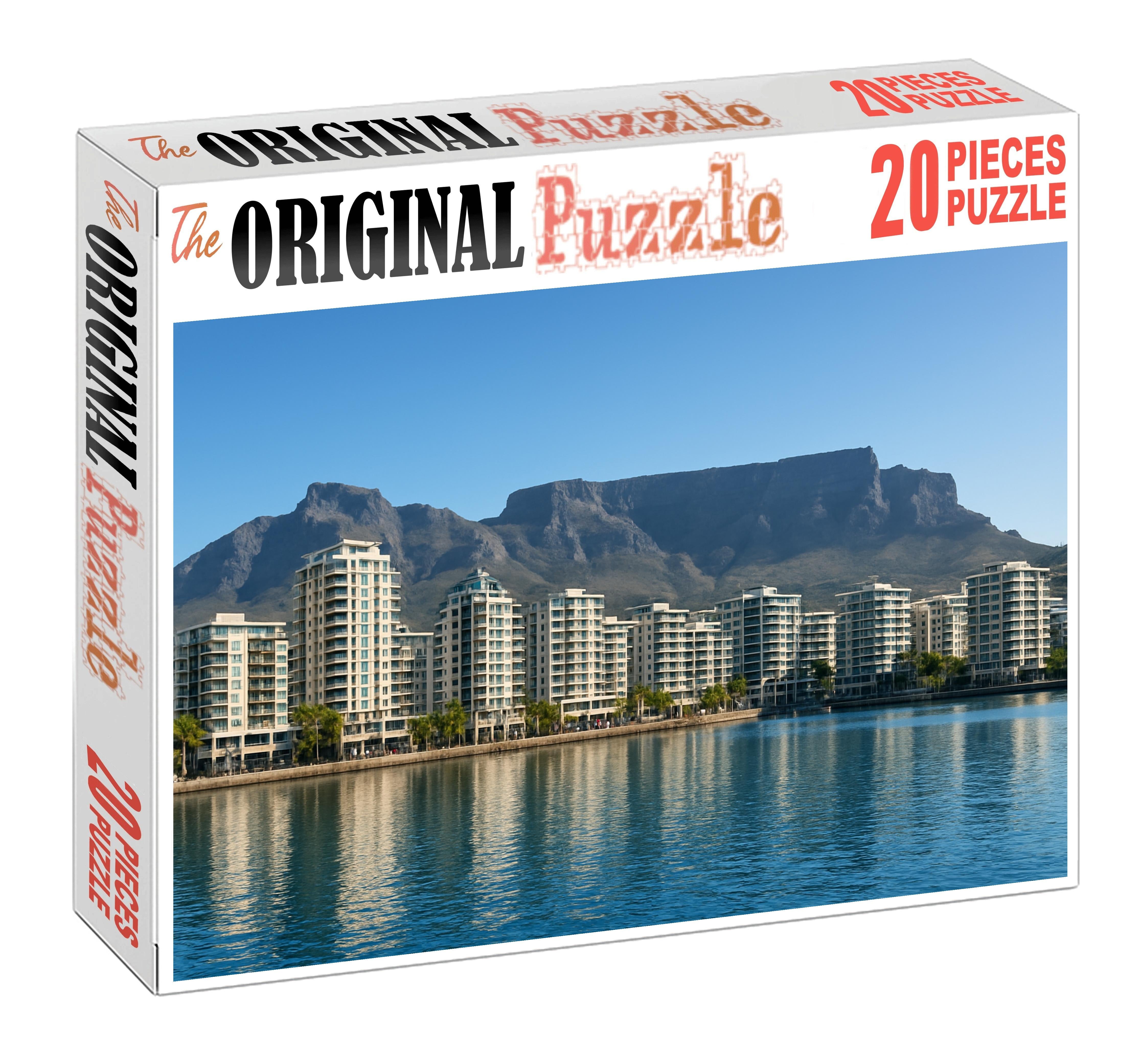 Cape Town Waterfront Skyline Iconic Table Mountain Backdrop With Waterfront High-rises Easy Puzzles
