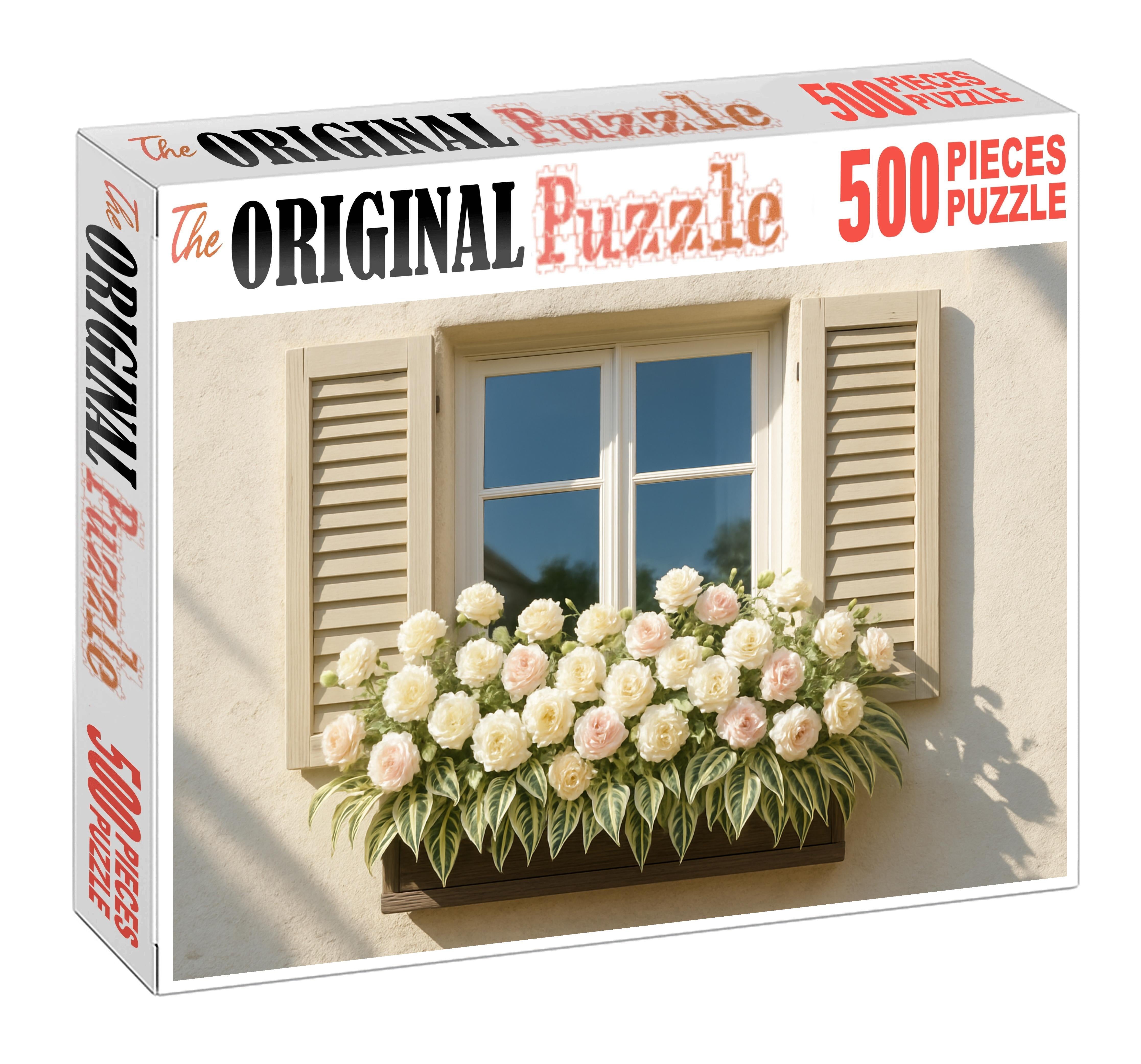 Blush Garden Window Box Cream And Soft Pink Blooms With Variegated Leaf Accents Puzzle For Kids