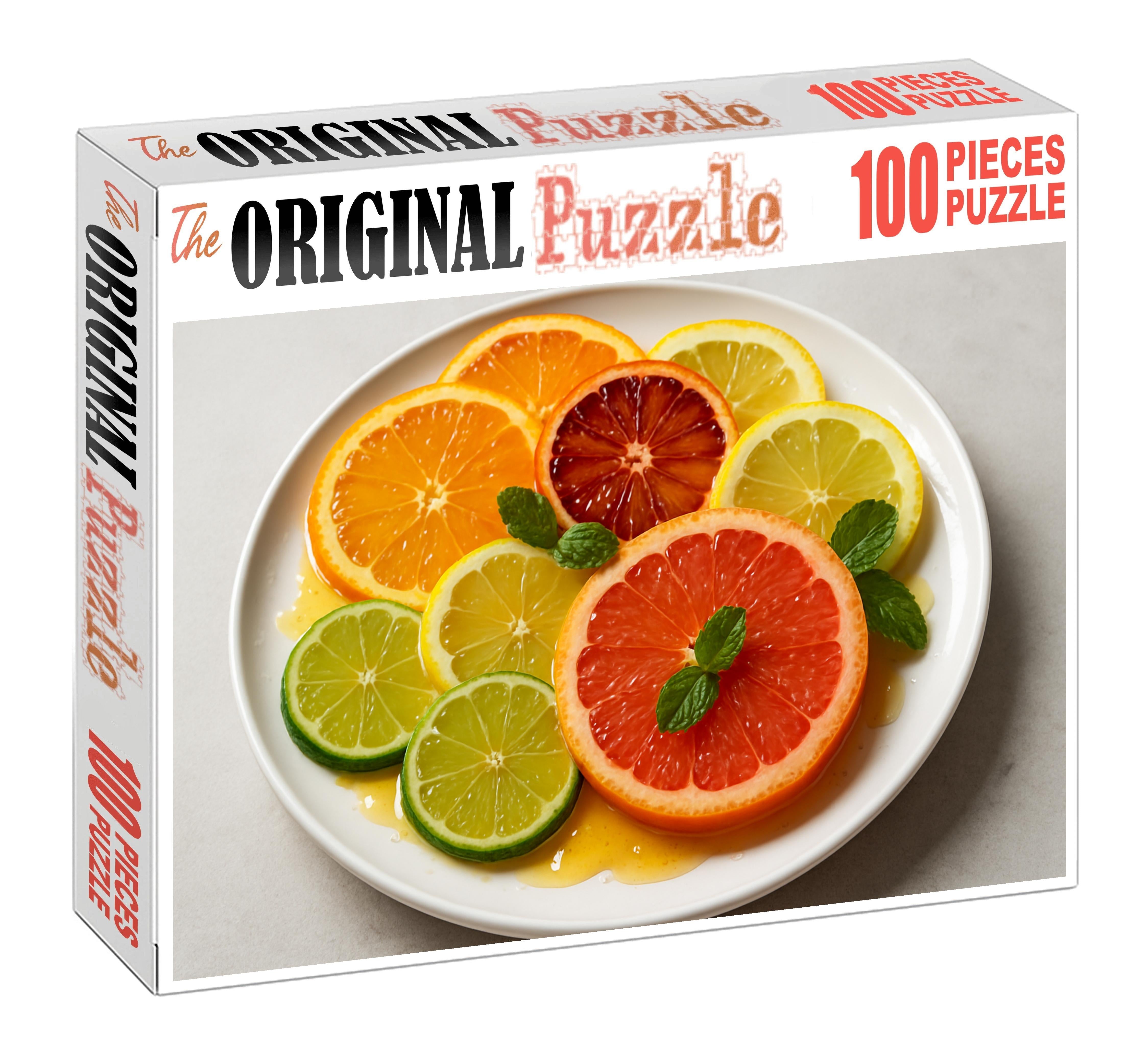 Citrus Spectrum Symphony Sliced Sunshine On Porcelain 20 Piece Puzzle