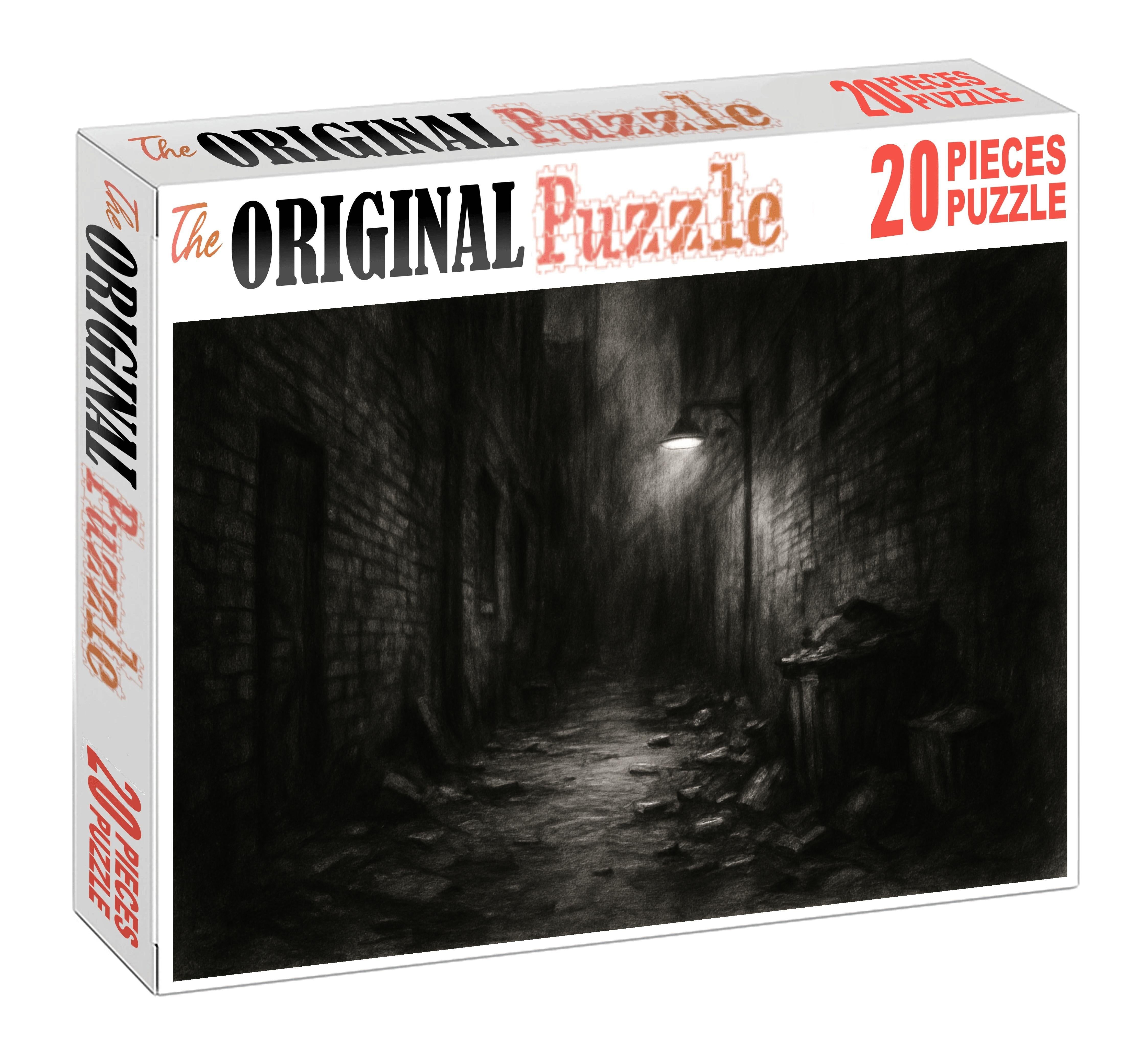 Urban Alleyway Impression Loose Charcoal Sketch Custom Jigsaw Puzzle