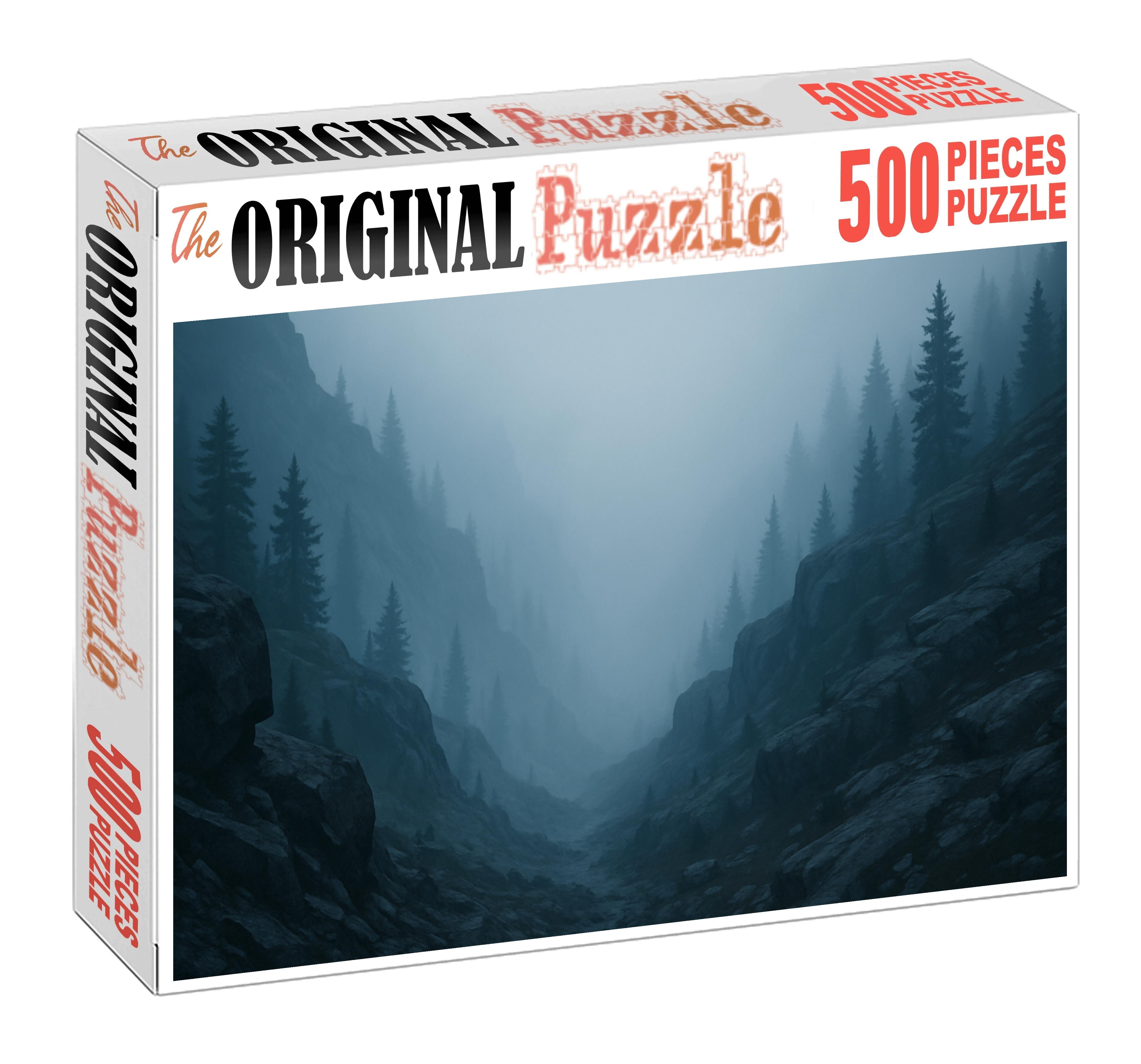 Mist-hung Mountain Pass Premium Puzzle Pieces