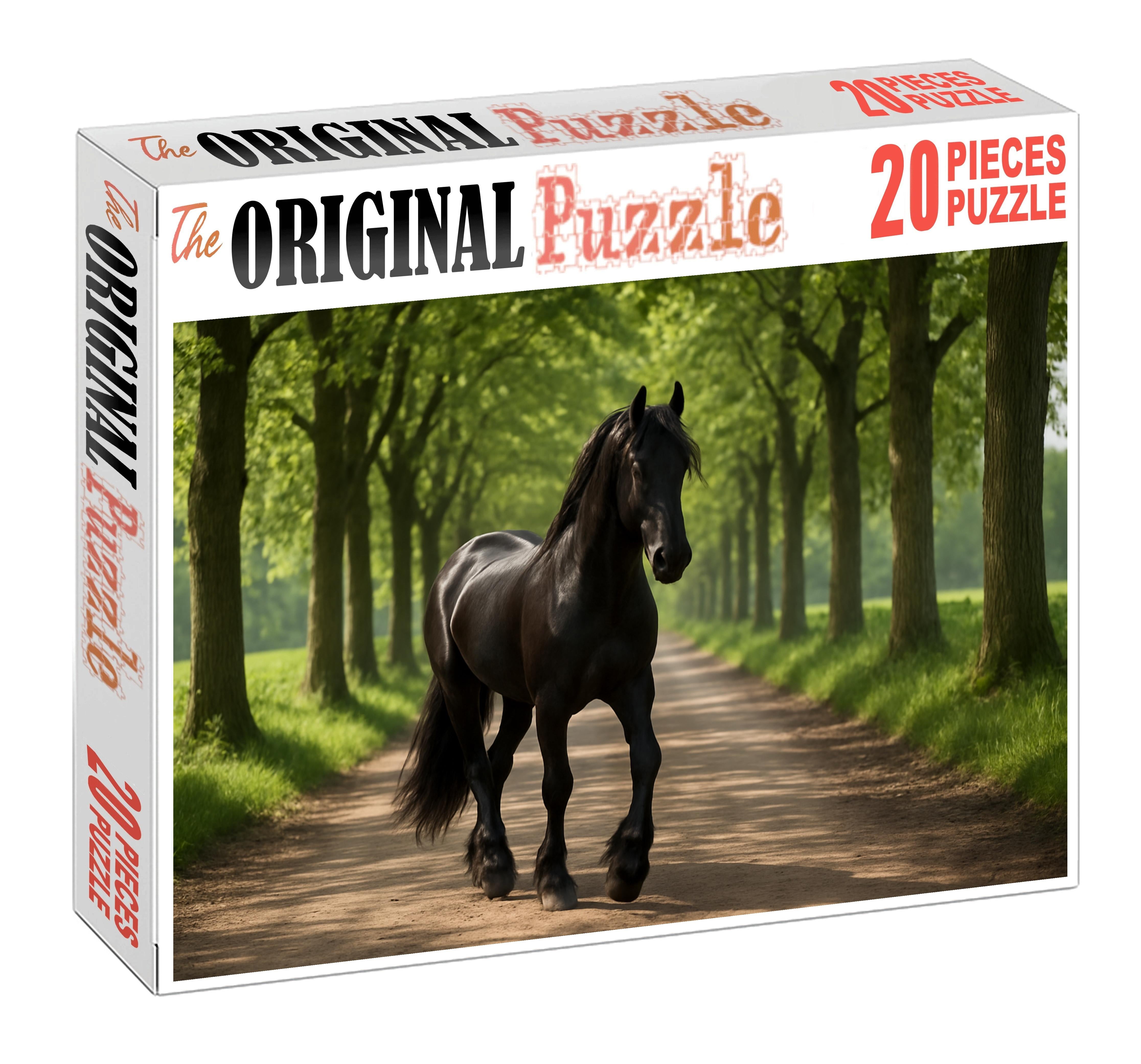 Midnight Velvet Gaiter Glossy Black Tennessee Walker Stallion With Smooth Rhythm Custom Jigsaw Puzzle