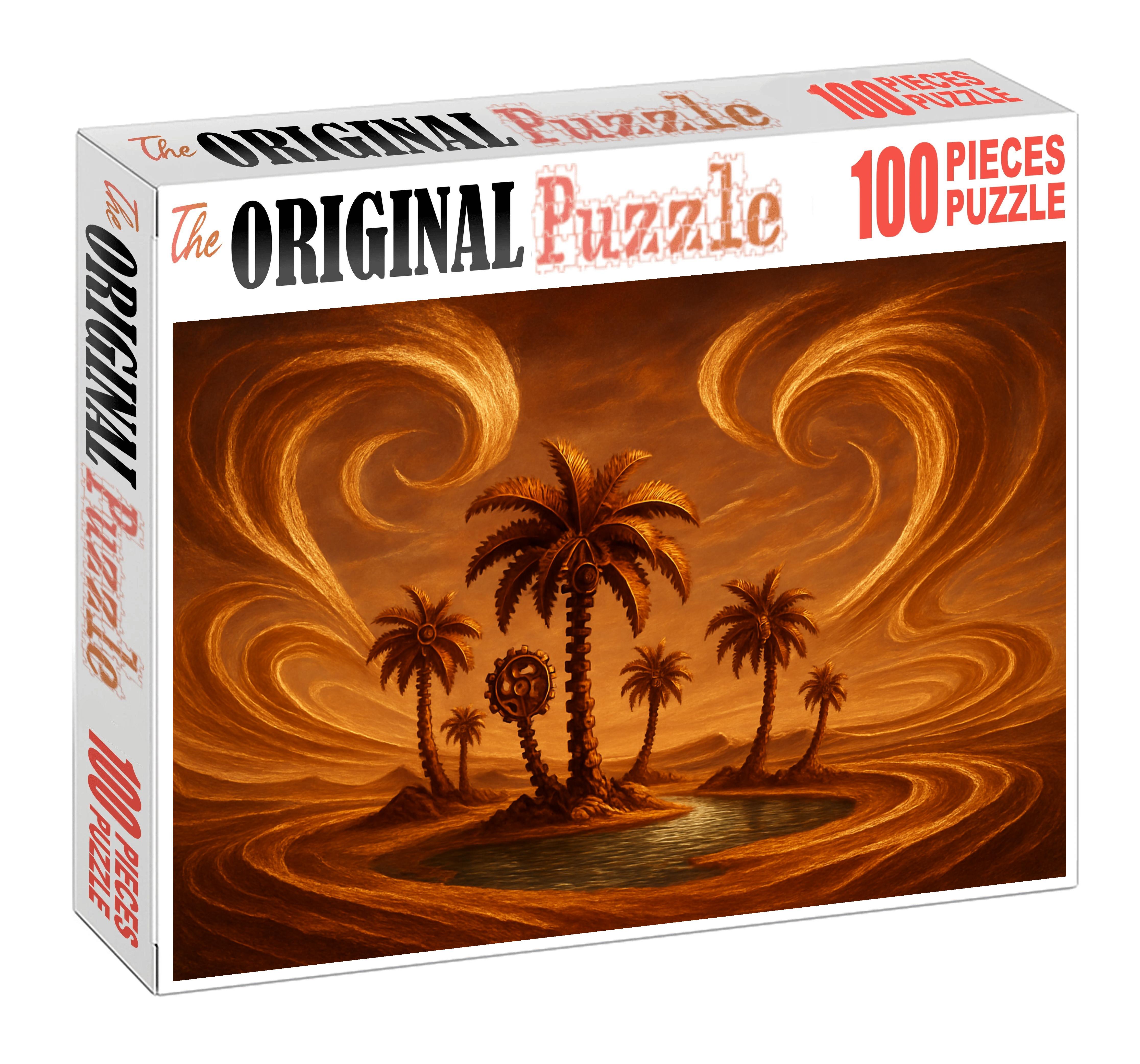 The Clockwork Oasis Mechanical Palms And Gilded Sandstorms Unique Puzzle Design