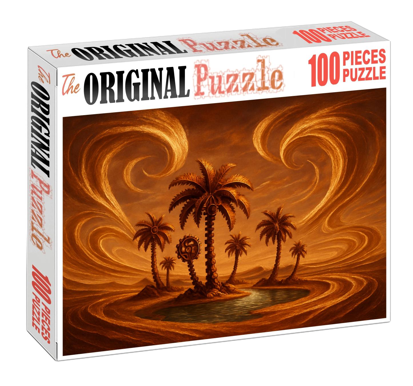 The Clockwork Oasis Mechanical Palms And Gilded Sandstorms Unique Puzzle Design