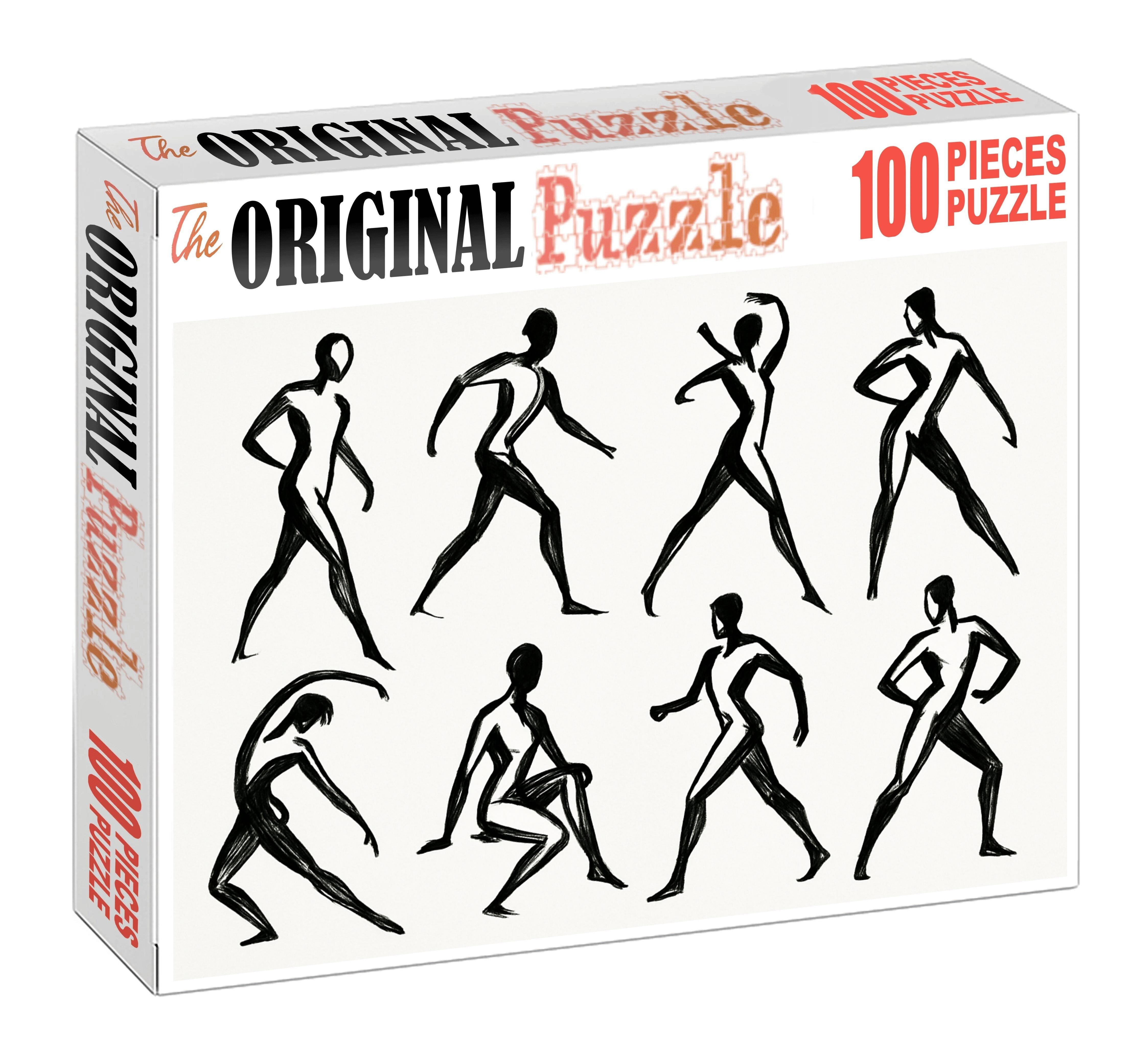 Dynamic Human Figure Studies Expressive Brush Pen Gesture Drawings Puzzle Challenge