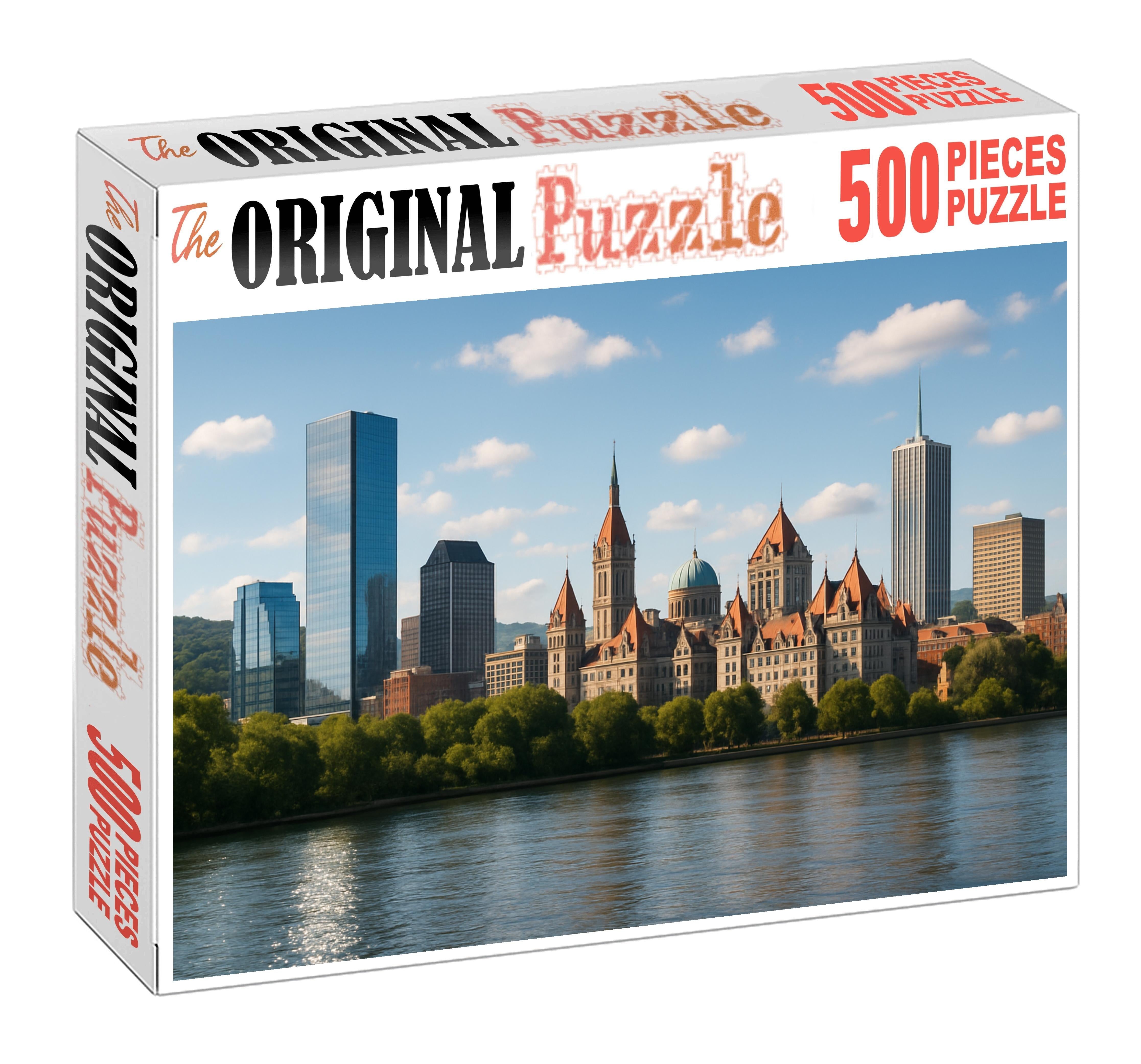 Montreal Skyline Historic And Modern Mix On The St Lawrence River Mini Puzzle
