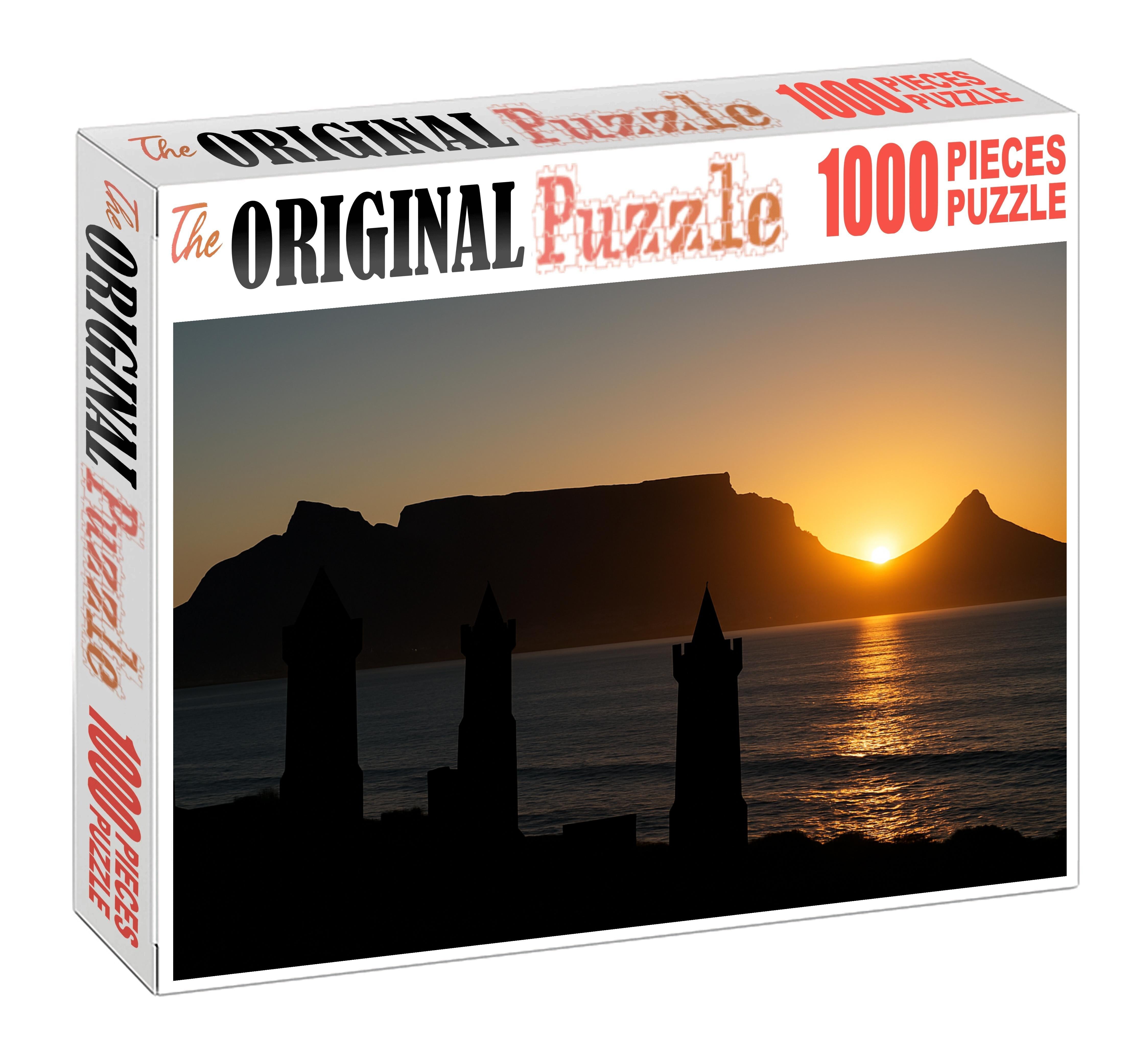 Cape Town Waterfront Skyline Table Mountain Backdrop 100 Piece Puzzle