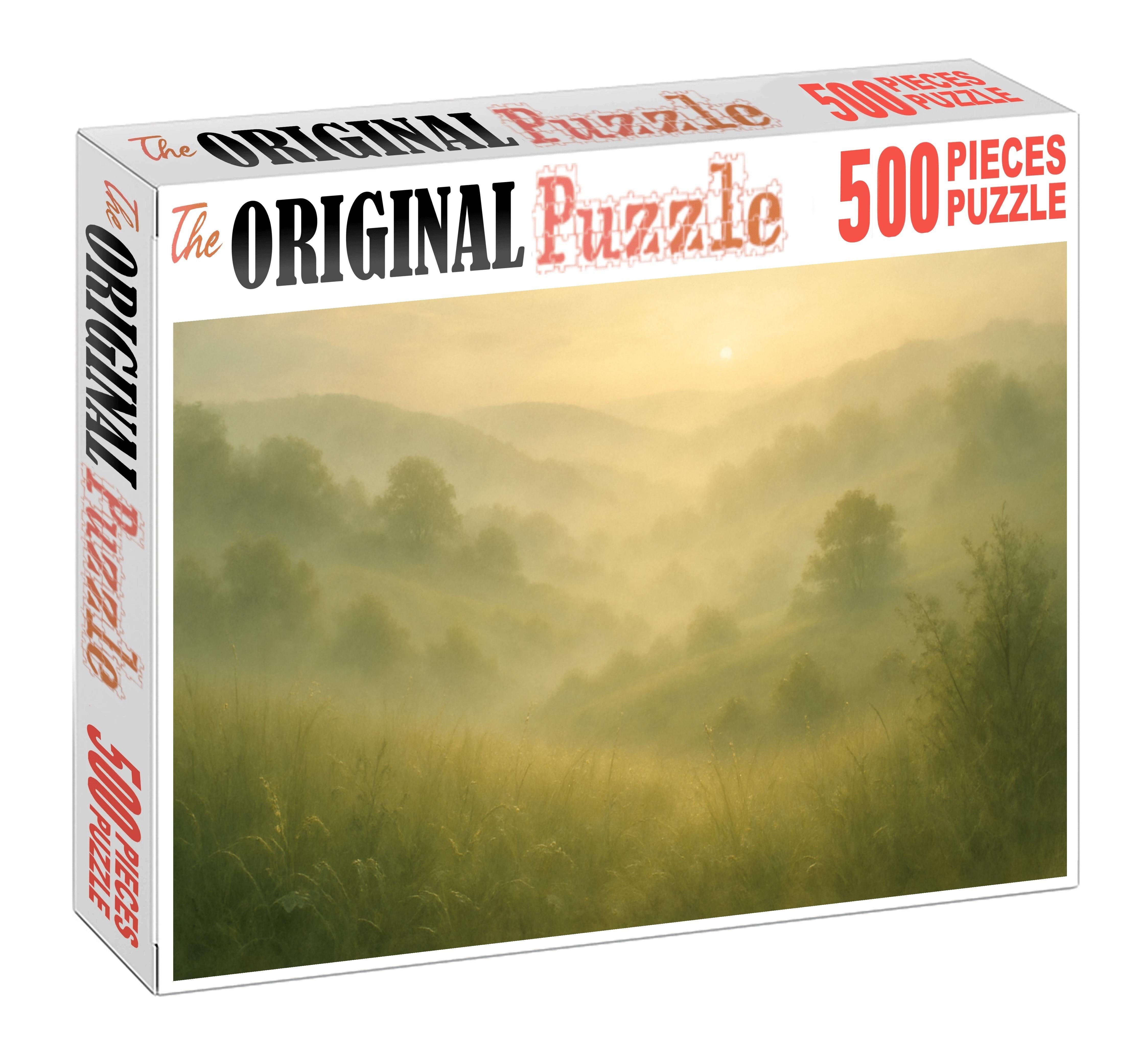 Morning Mist Over Rolling Hills 100 Piece Puzzle