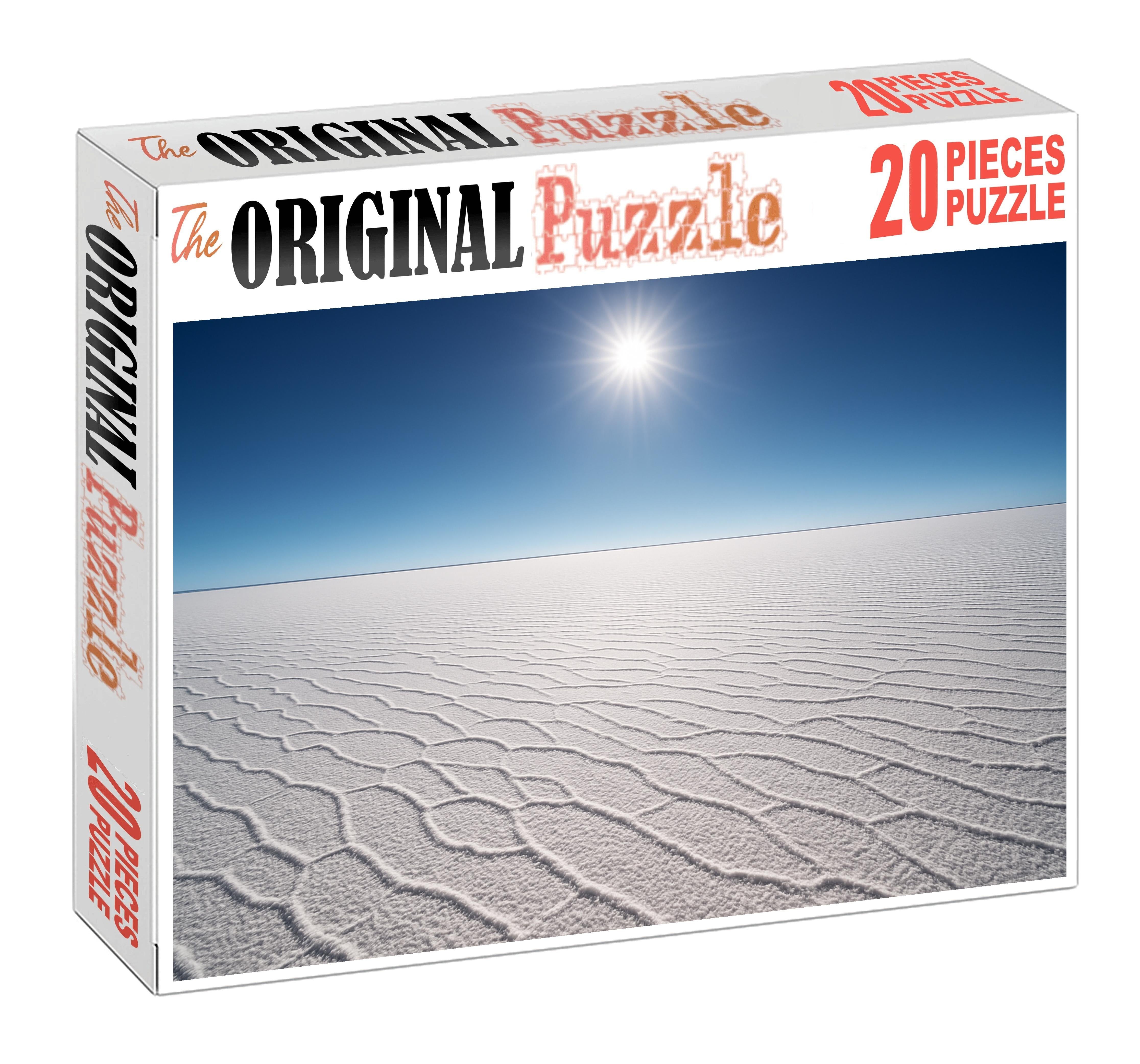 Whispering Salt Flats Endless White Sands Carved By Gentle Winds Premium Puzzle Pieces