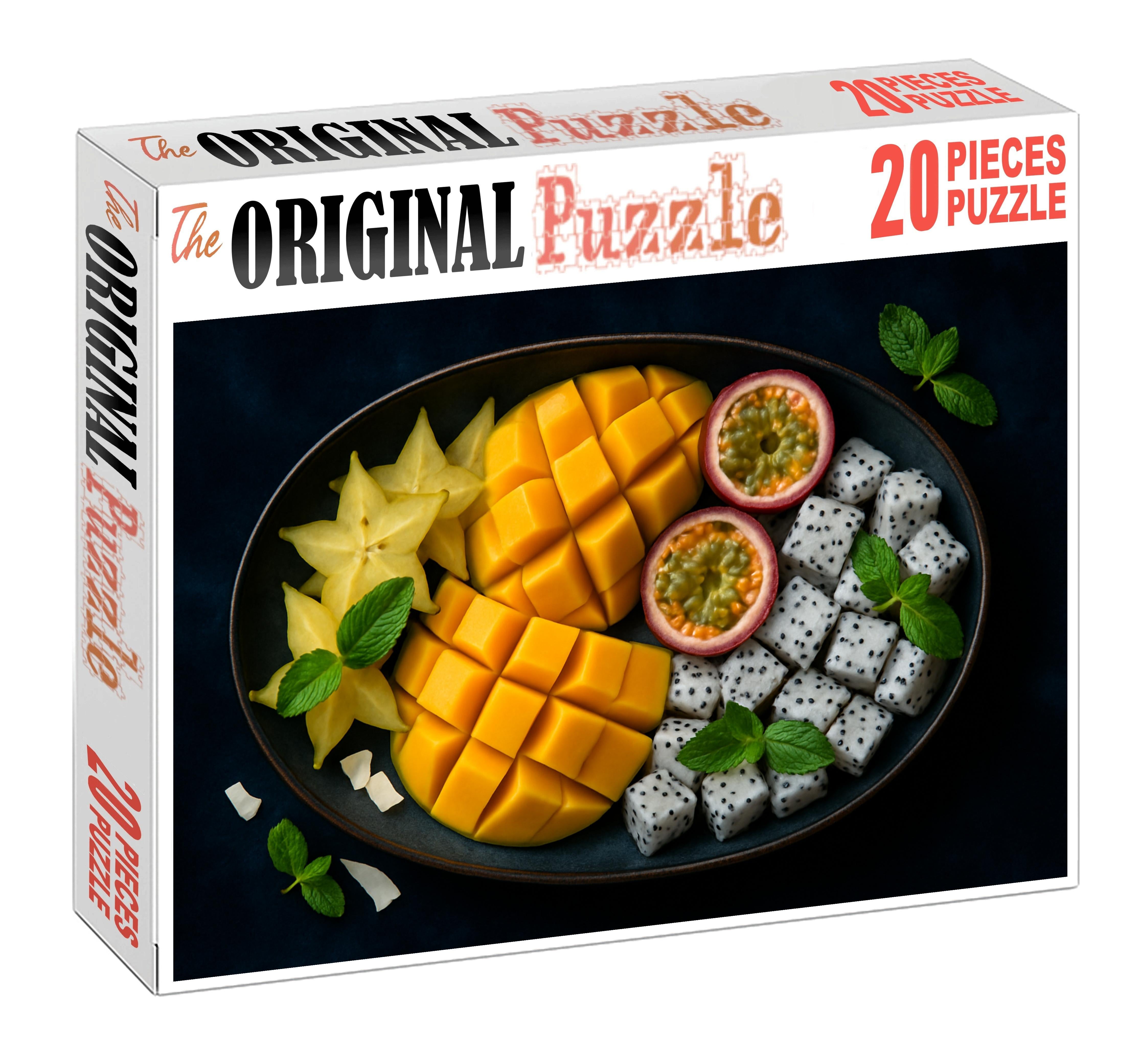 Tropical Twilight Exotic Fruits Under Moonlight Glow 20 Piece Puzzle