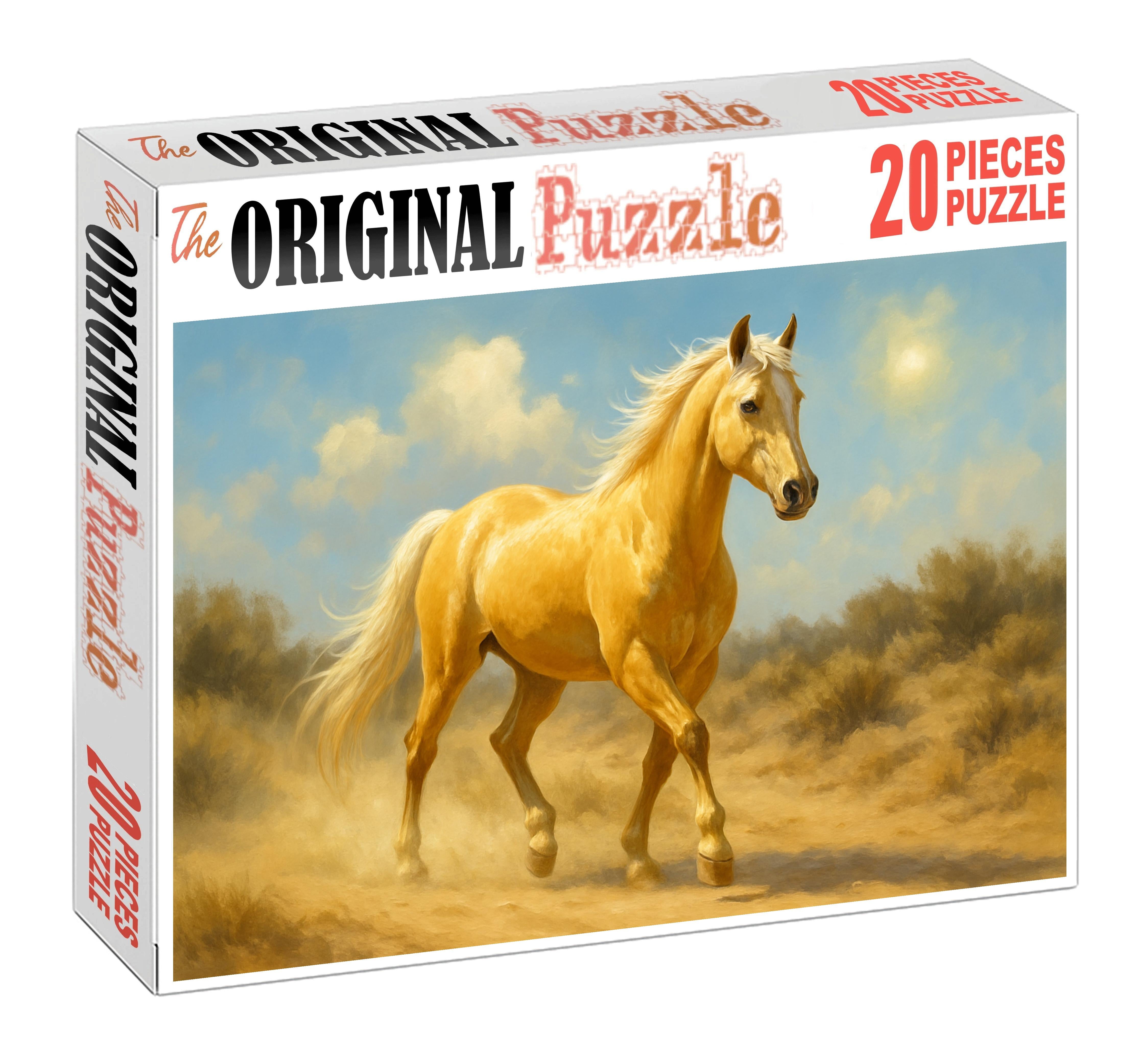 Golden Horizon Endurance Resilient Palomino Gelding With Smooth Stride Custom Jigsaw Puzzle