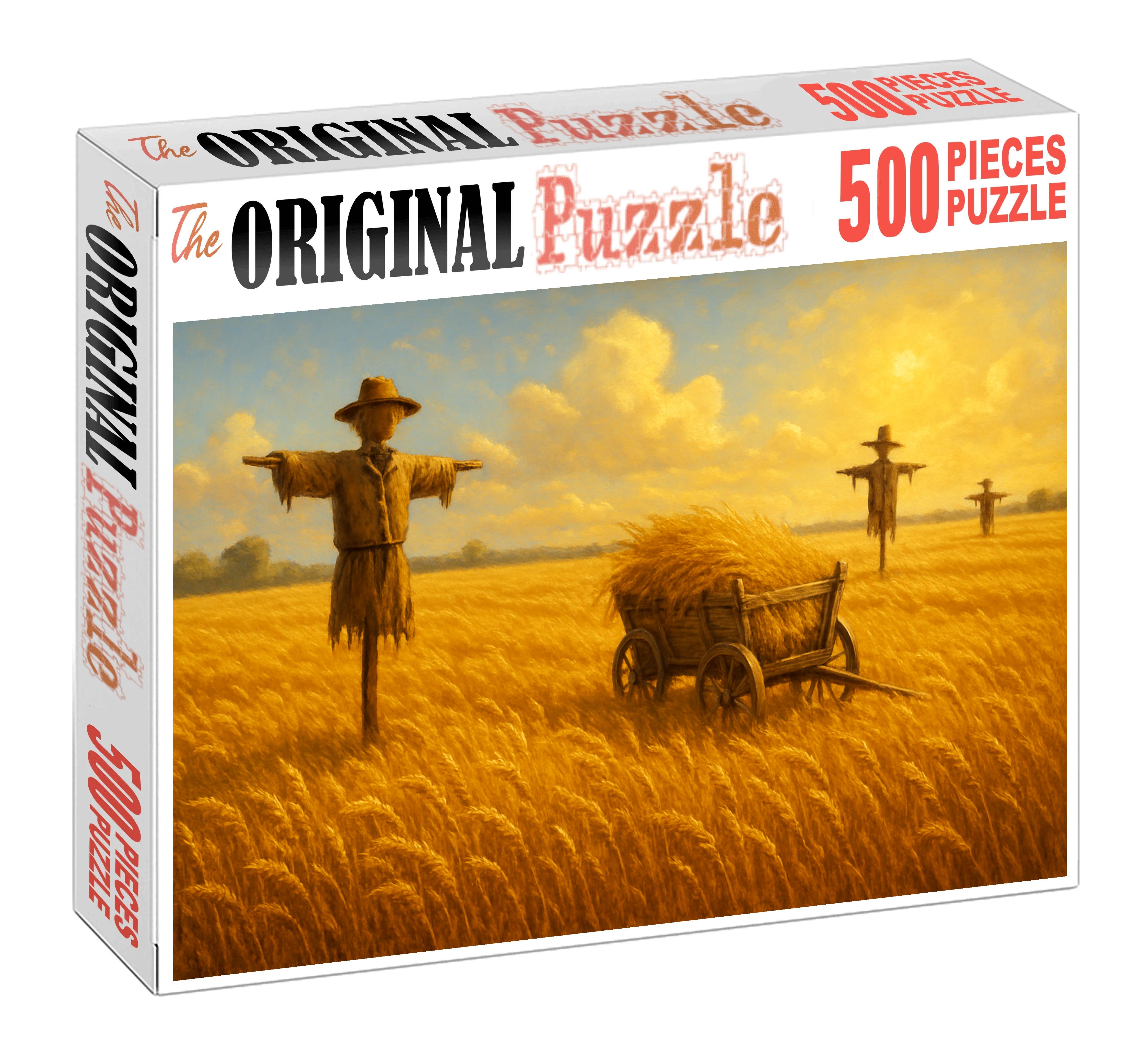 Golden Wheat Breeze Sunlit Fields And Rustic Farm Accents 100 Piece Puzzle