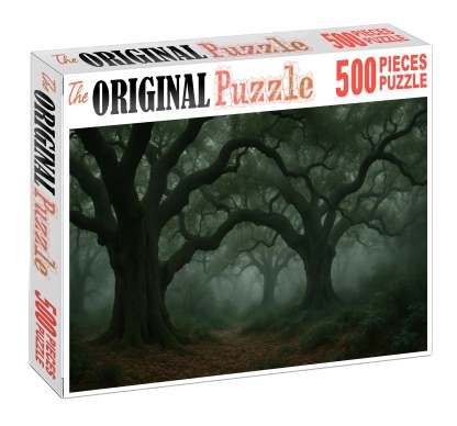 Misty Valley Of Ancient Oaks Custom Jigsaw Puzzle