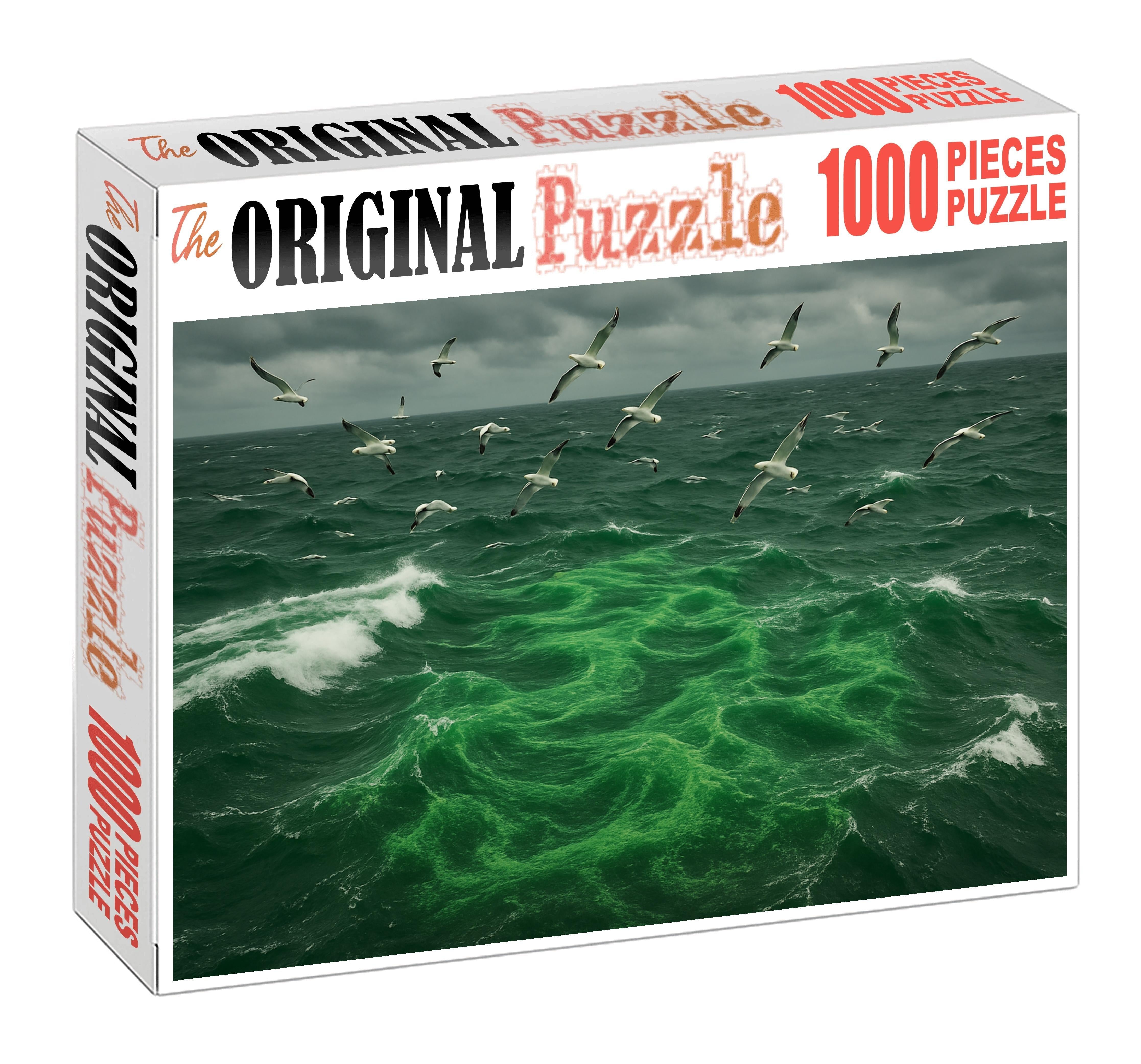 Emerald Upwelling Front Nutrient-rich Waters Sparking Plankton Bloom 50 Piece Puzzle