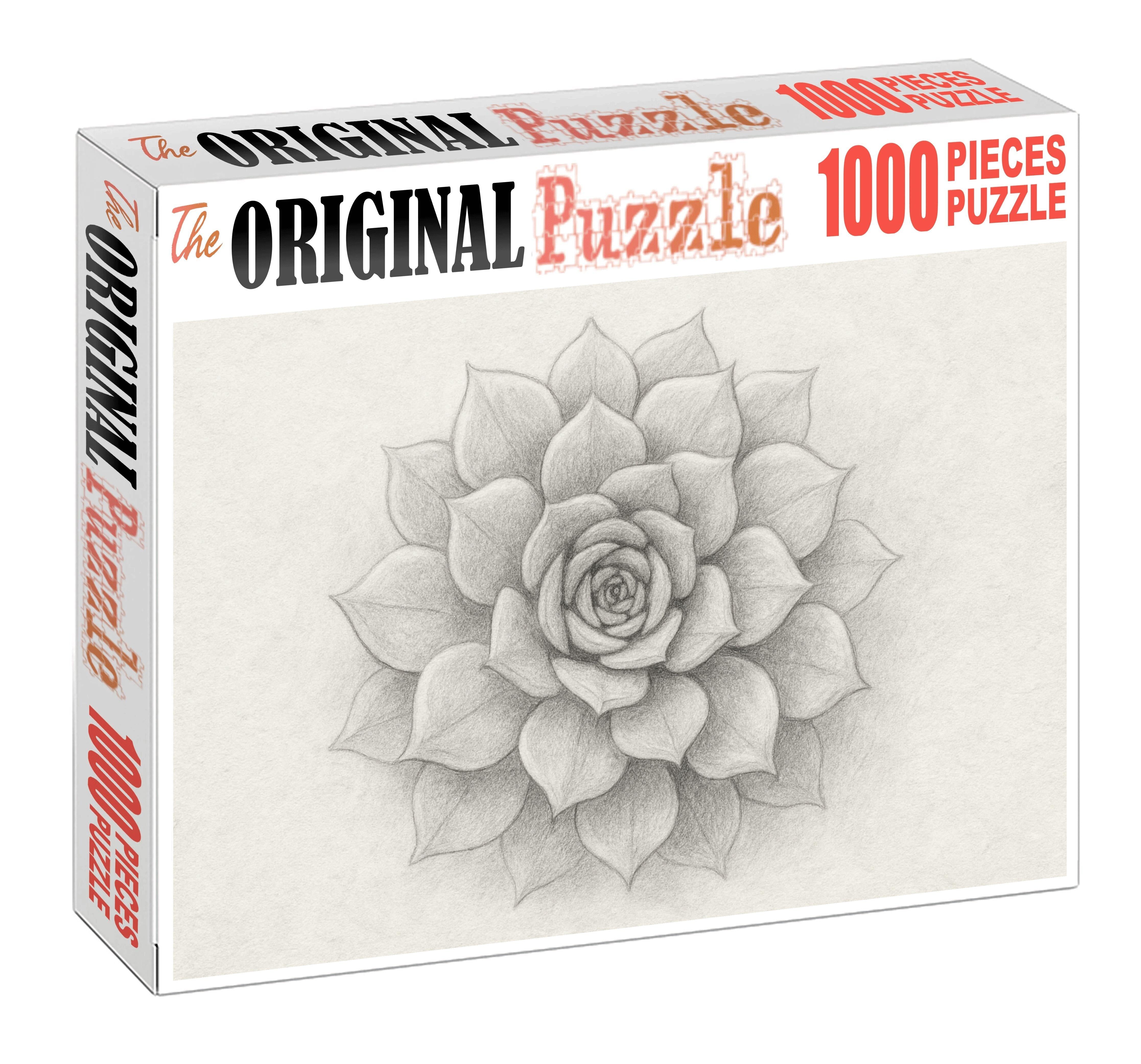 Botanical Spiral Study Fluid Watercolor Pencil On Textured Paper Custom Jigsaw Puzzle