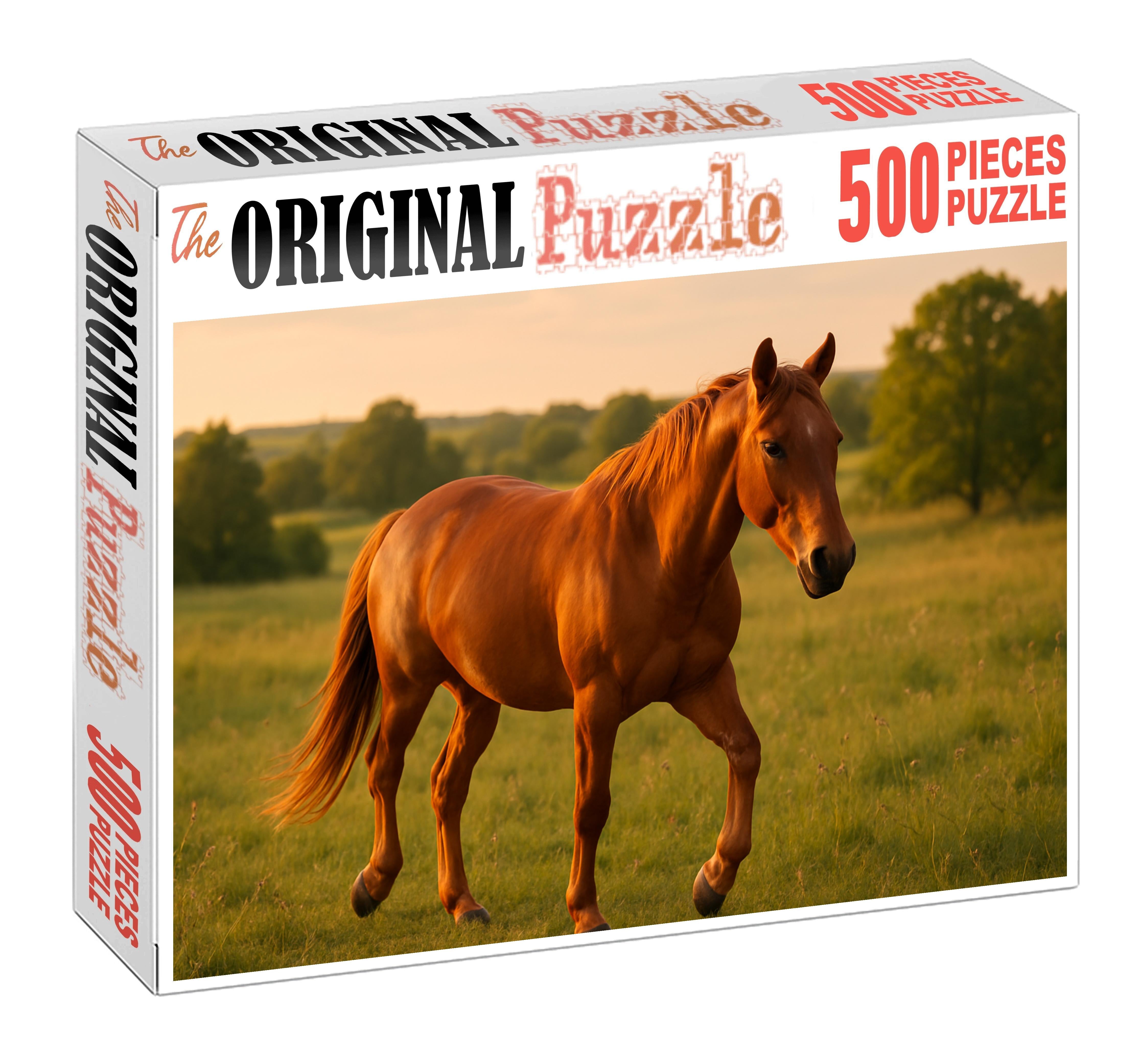 Cinnamon Breeze Warm Sorrel Quarter Horse Mare With Steady Gait 500 Piece Puzzle