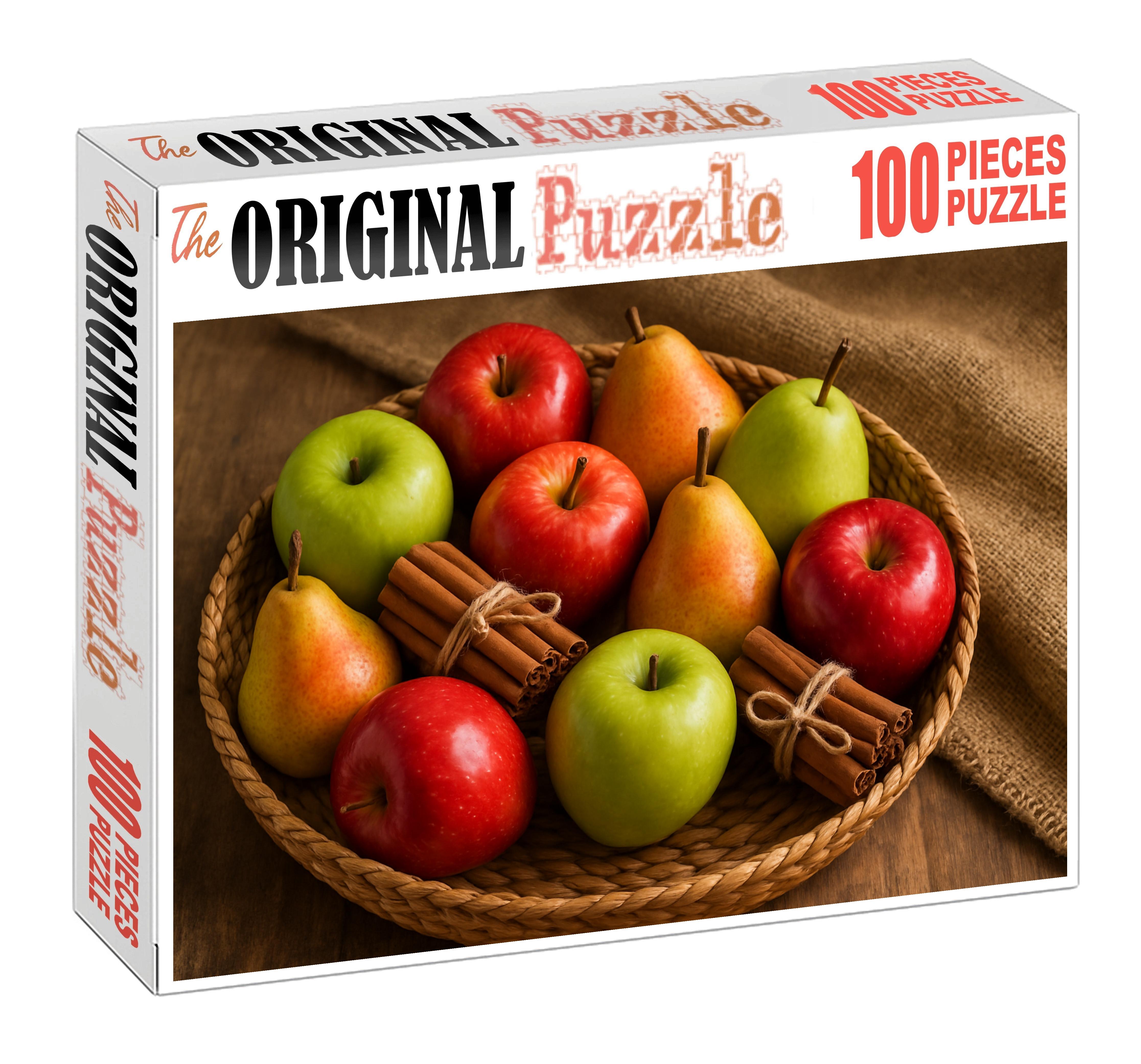 Autumn Orchard Basket Mixed Apples And Pears With Cinnamon Sticks 500 Piece Puzzle