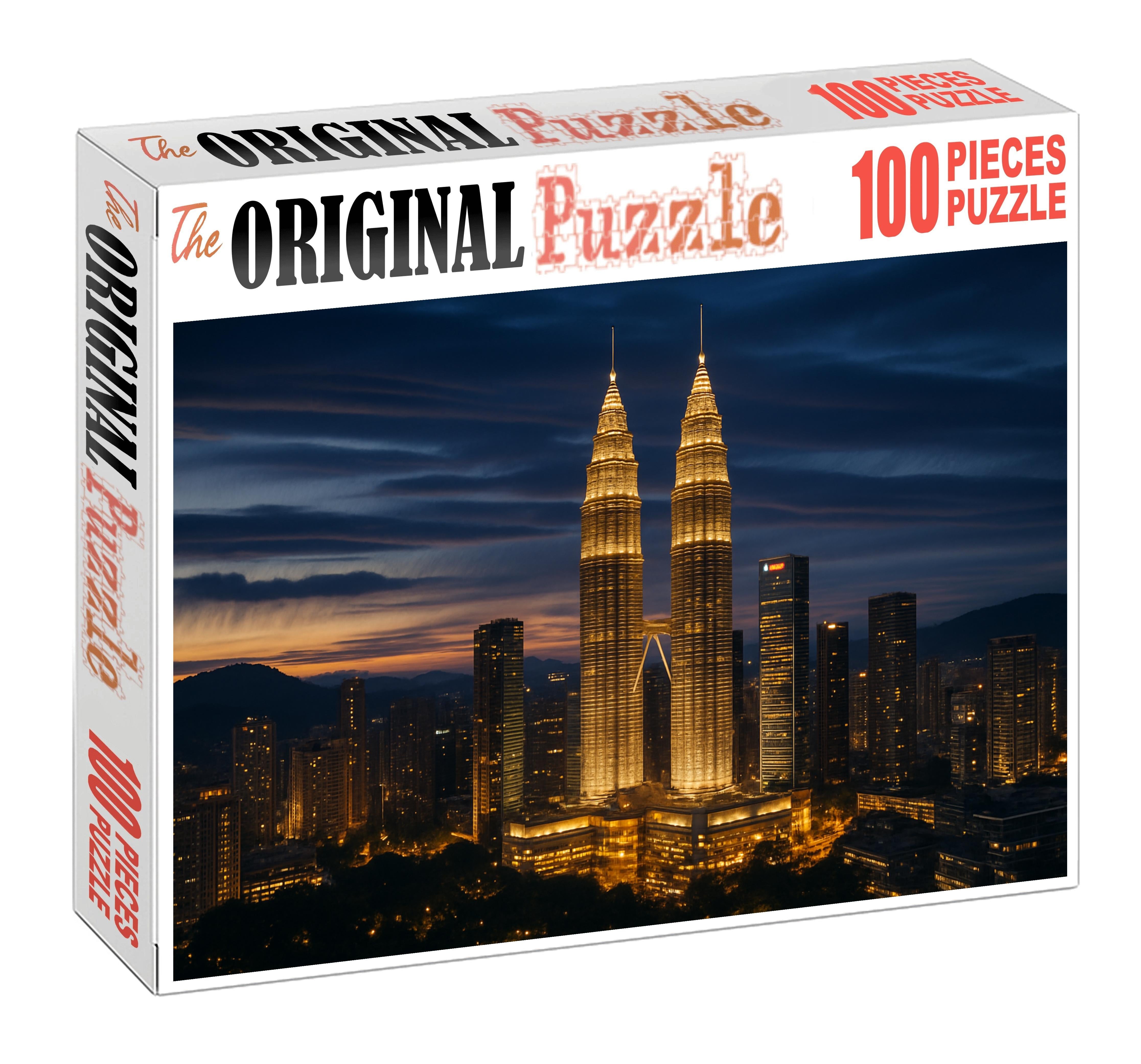 Kuala Lumpur Skyline Towering Petronas Twins And Rapid Development Mini Puzzle
