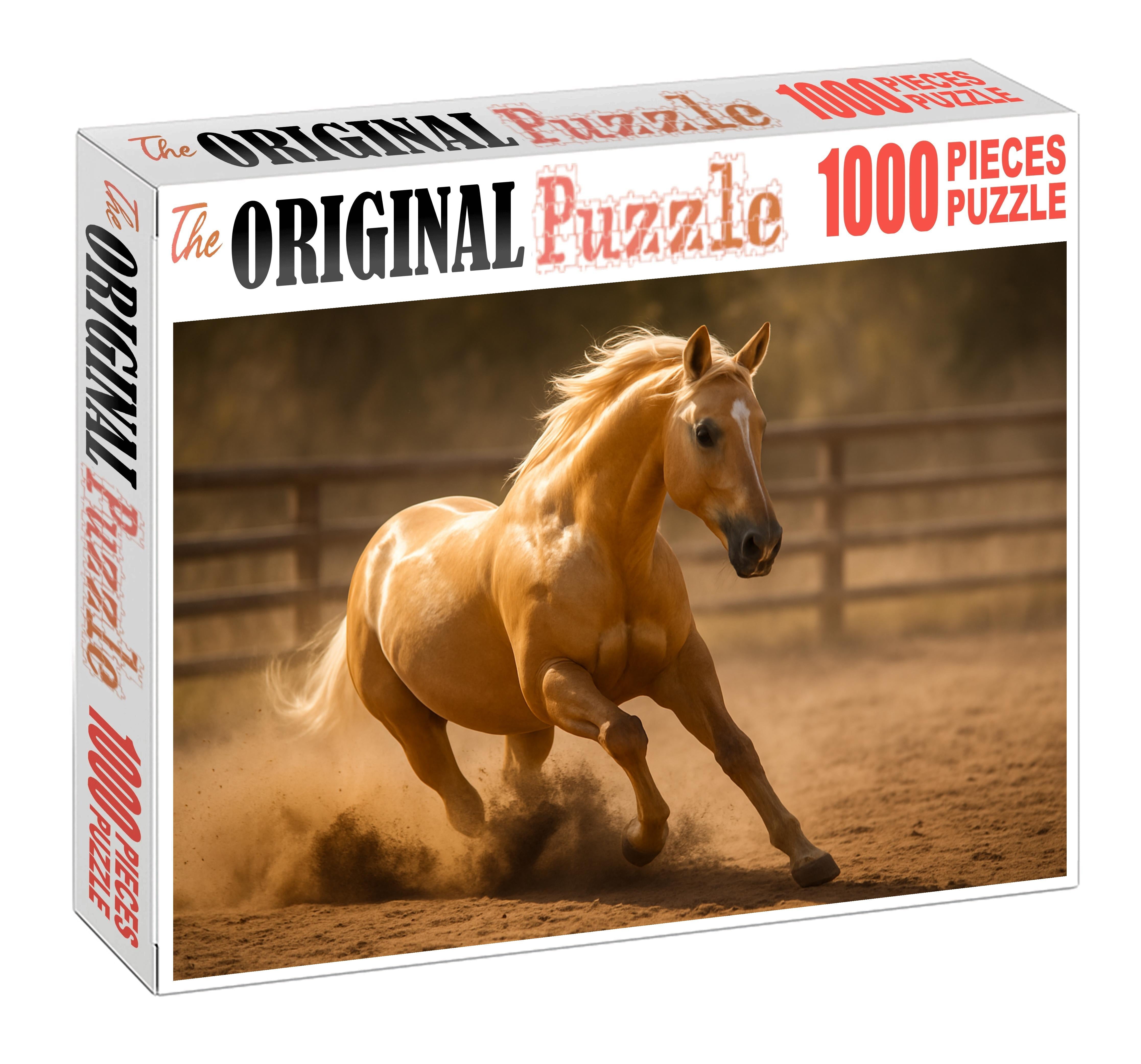 Golden Meadow Warm Palomino Quarter Horse Gelding With Agile Frame 50 Piece Puzzle