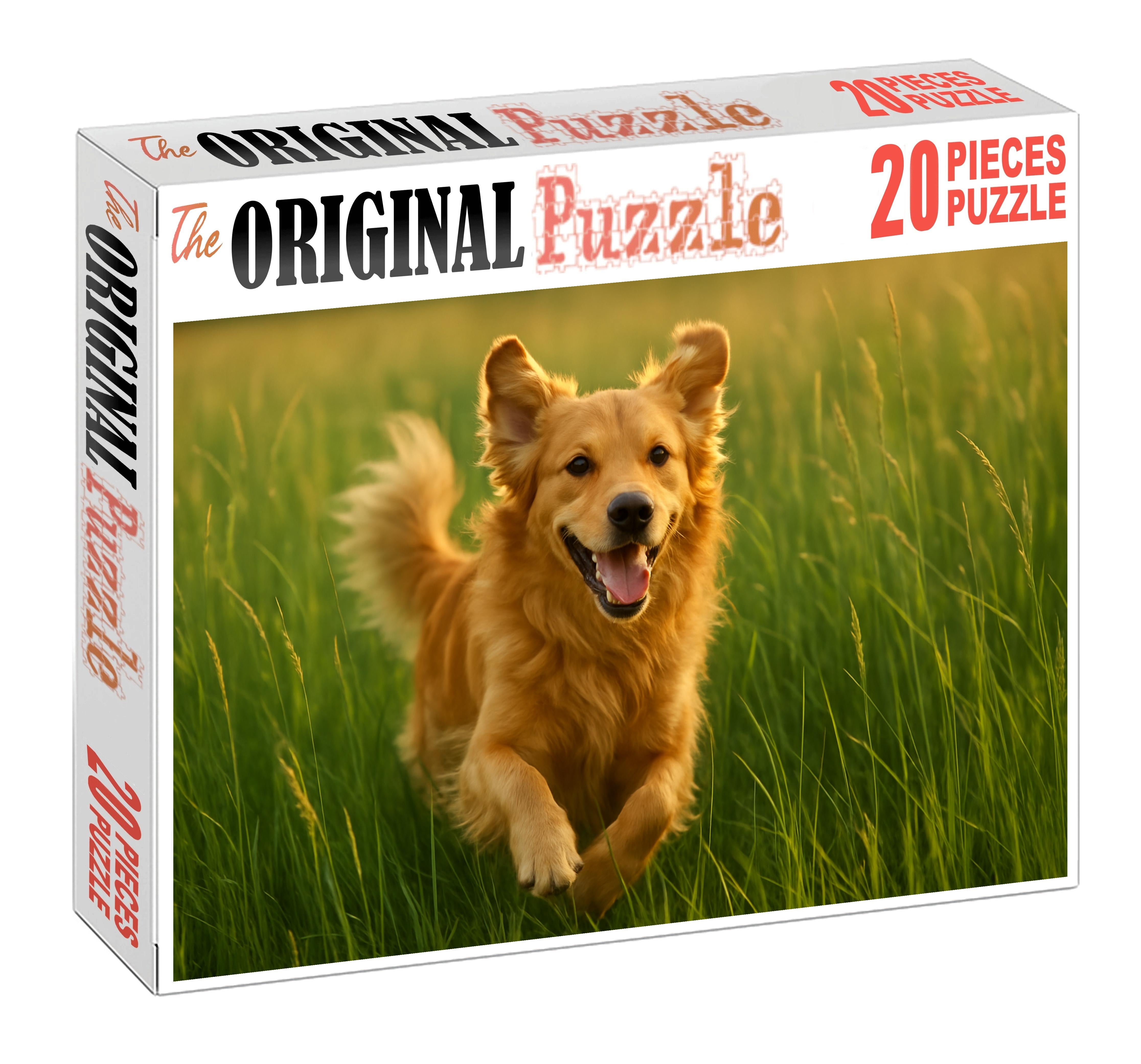 Amber Zephyr Lush Golden-furred Retriever With Joyful Energy Puzzle For Kids