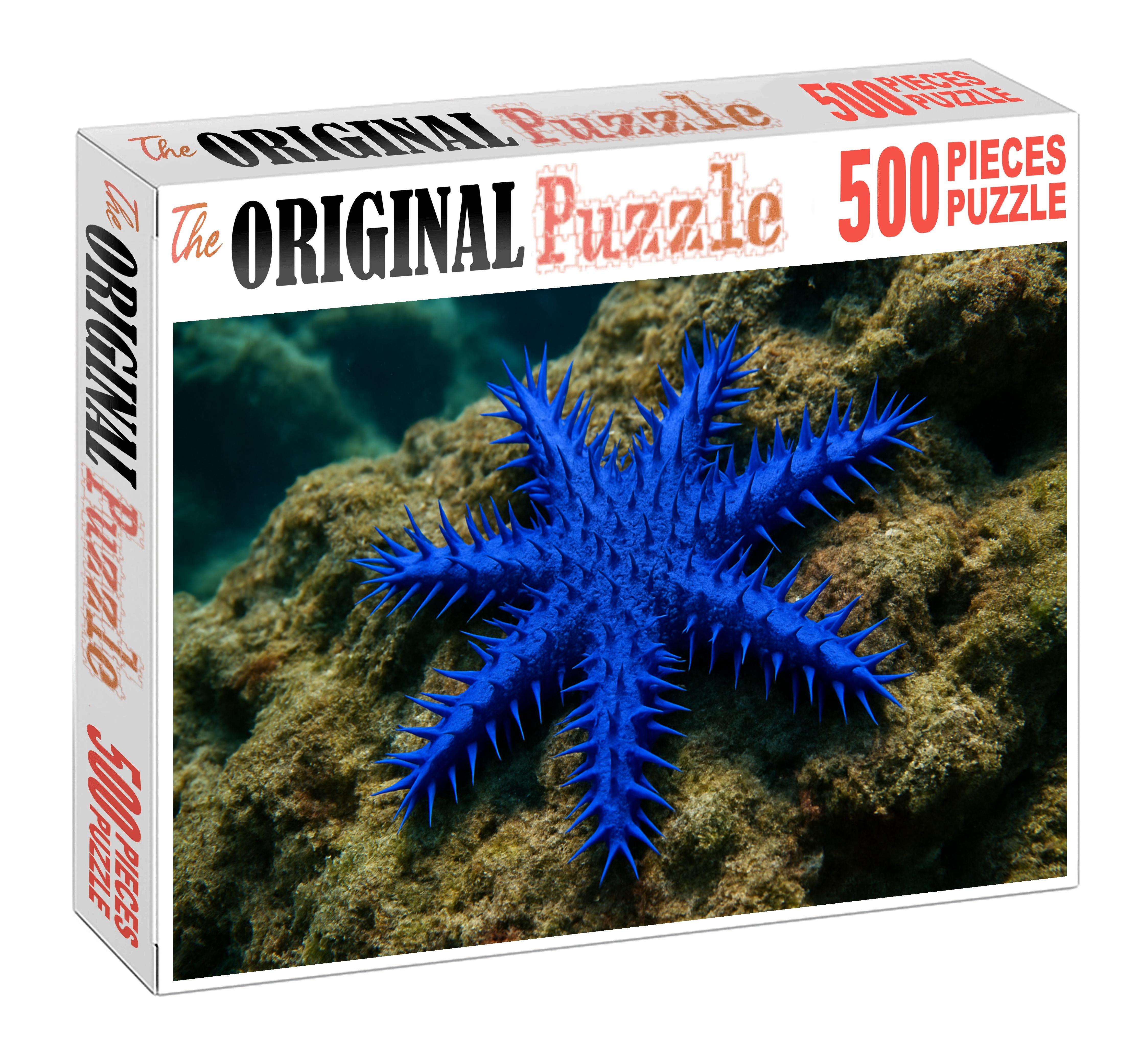 Sapphire Thorn Star Radiant Echinoderm With Vibrant Spiked Rays Mini Puzzle