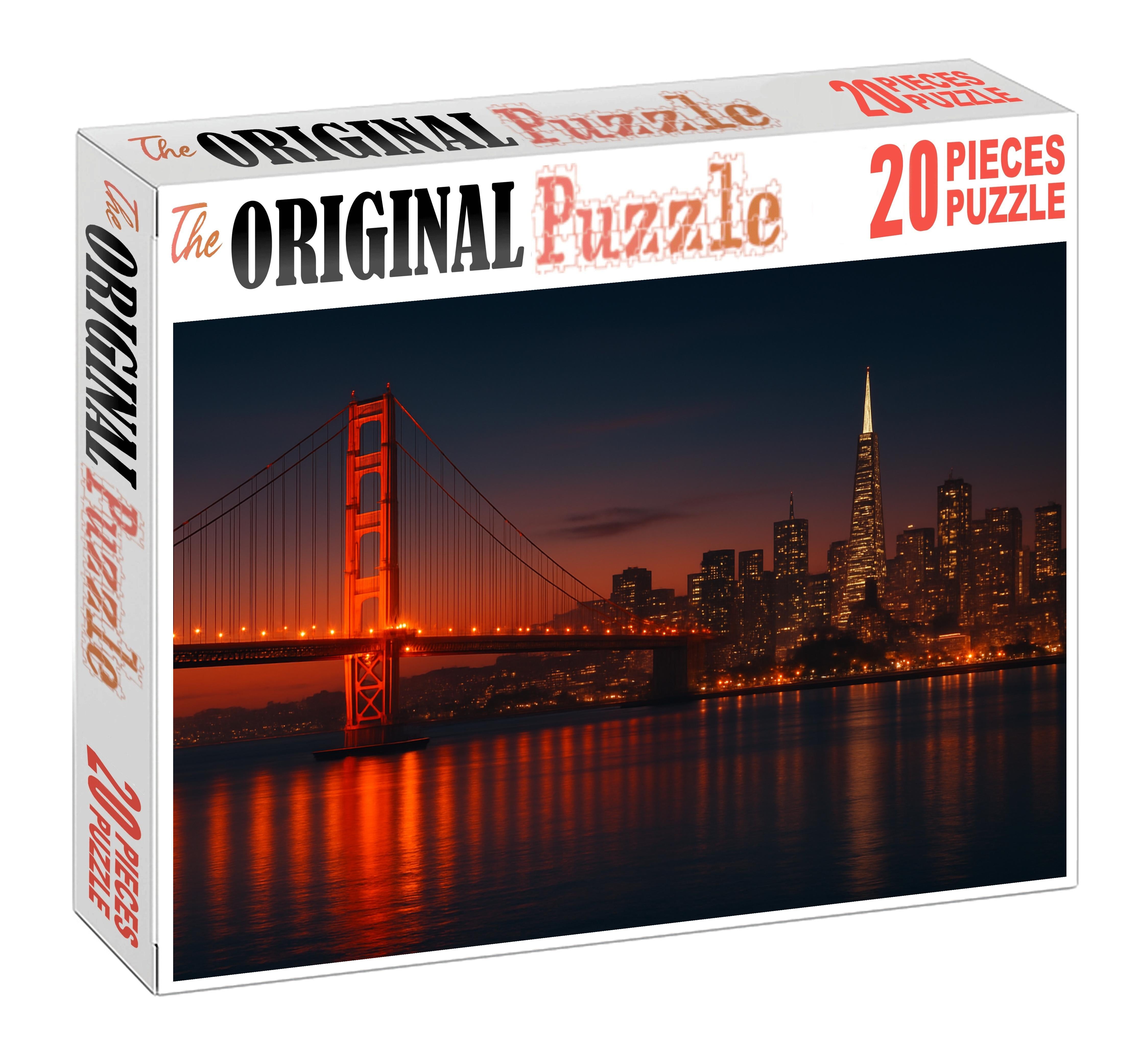 San Francisco Bay Skyline Iconic Golden Gate Arch And Transamerica Pyramid Large Format Puzzle