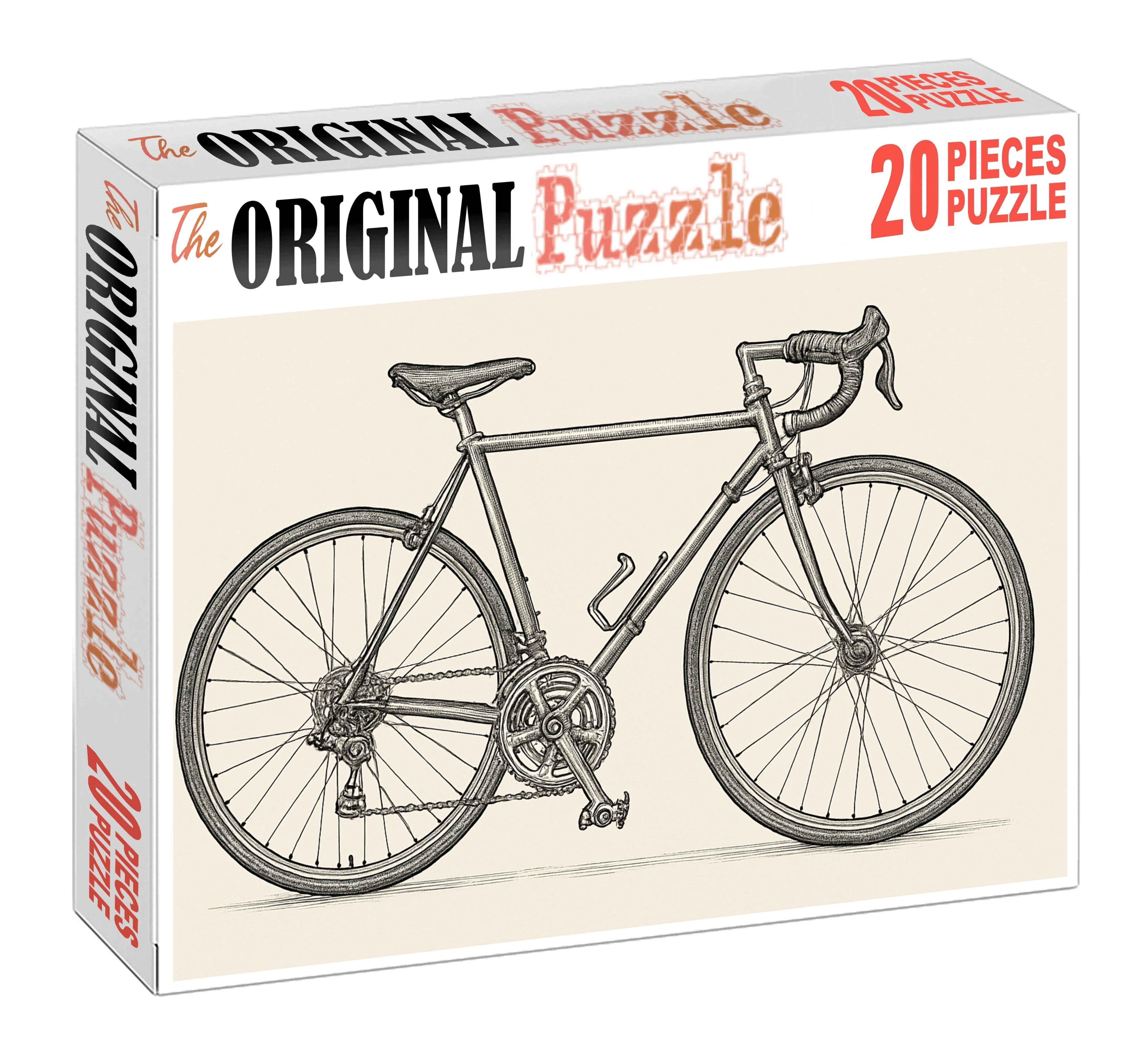 Vintage Bicycle Blueprint Technical Pen Line Drawing Puzzle Challenge