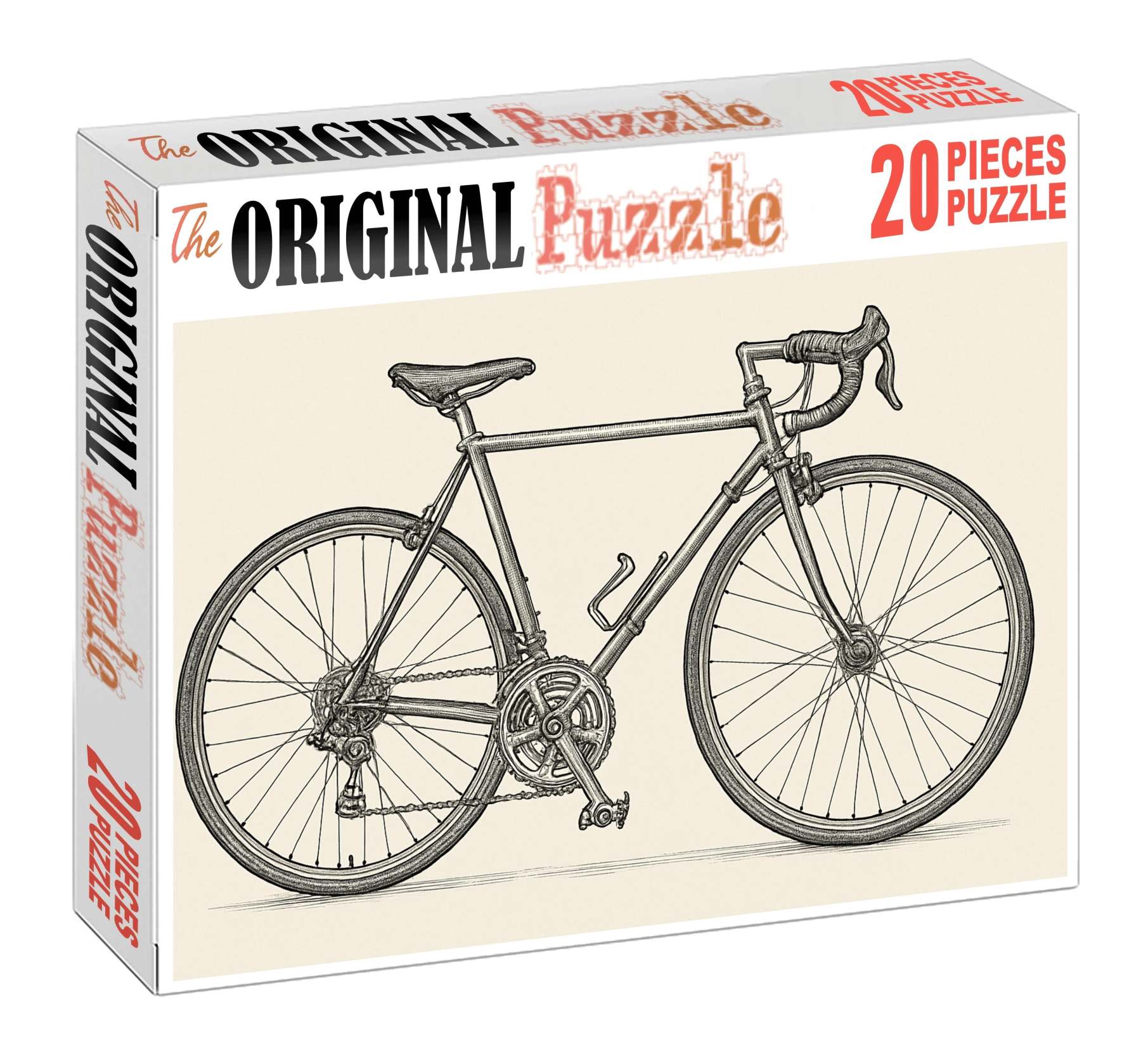 Vintage Bicycle Blueprint Technical Pen Line Drawing Puzzle Challenge