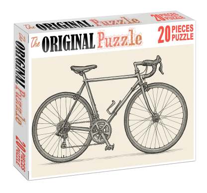 Vintage Bicycle Blueprint Technical Pen Line Drawing Puzzle Challenge