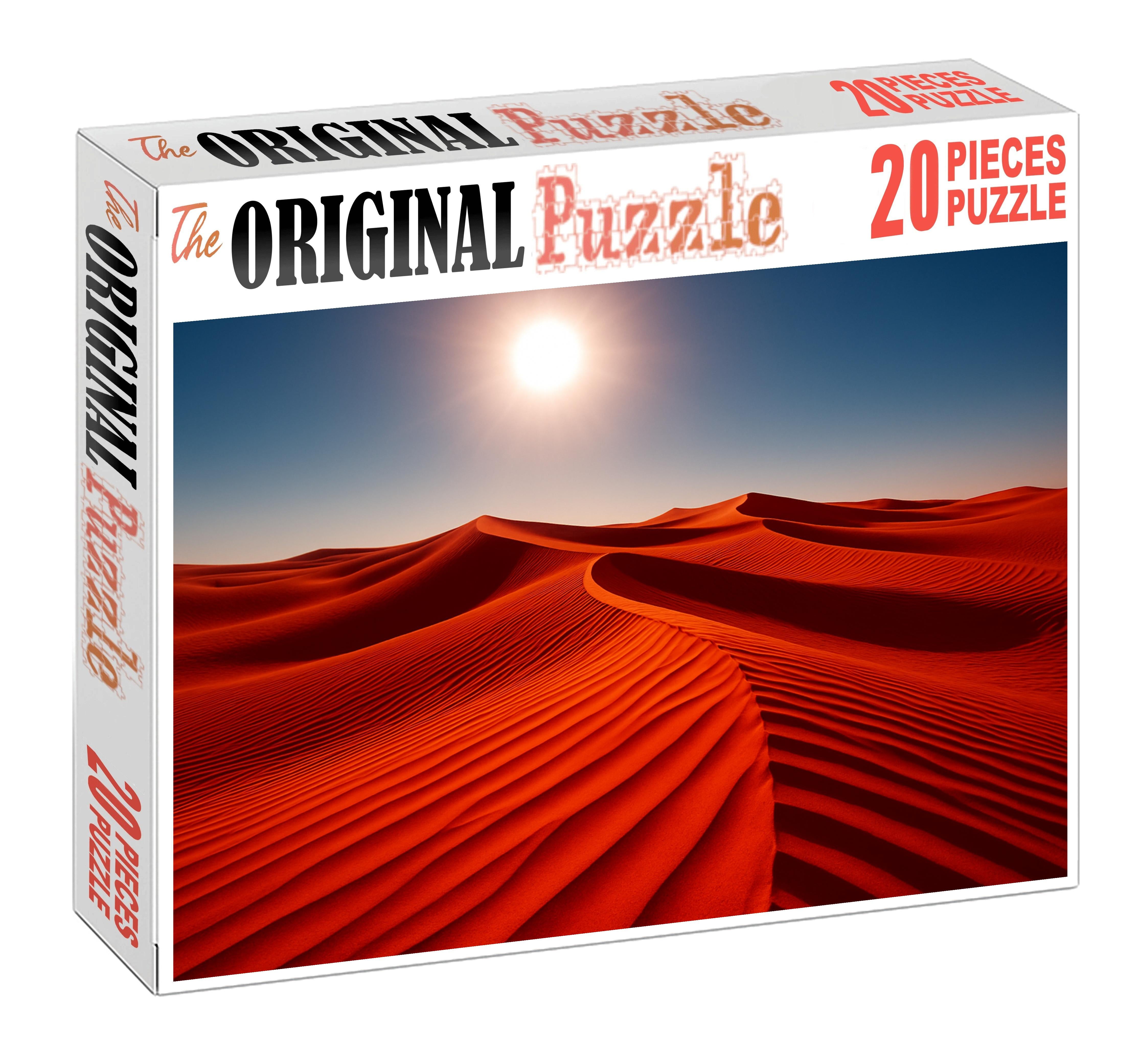 Crimson Wave Undulating Red Sand Ridges Under Midday Sun Large Format Puzzle