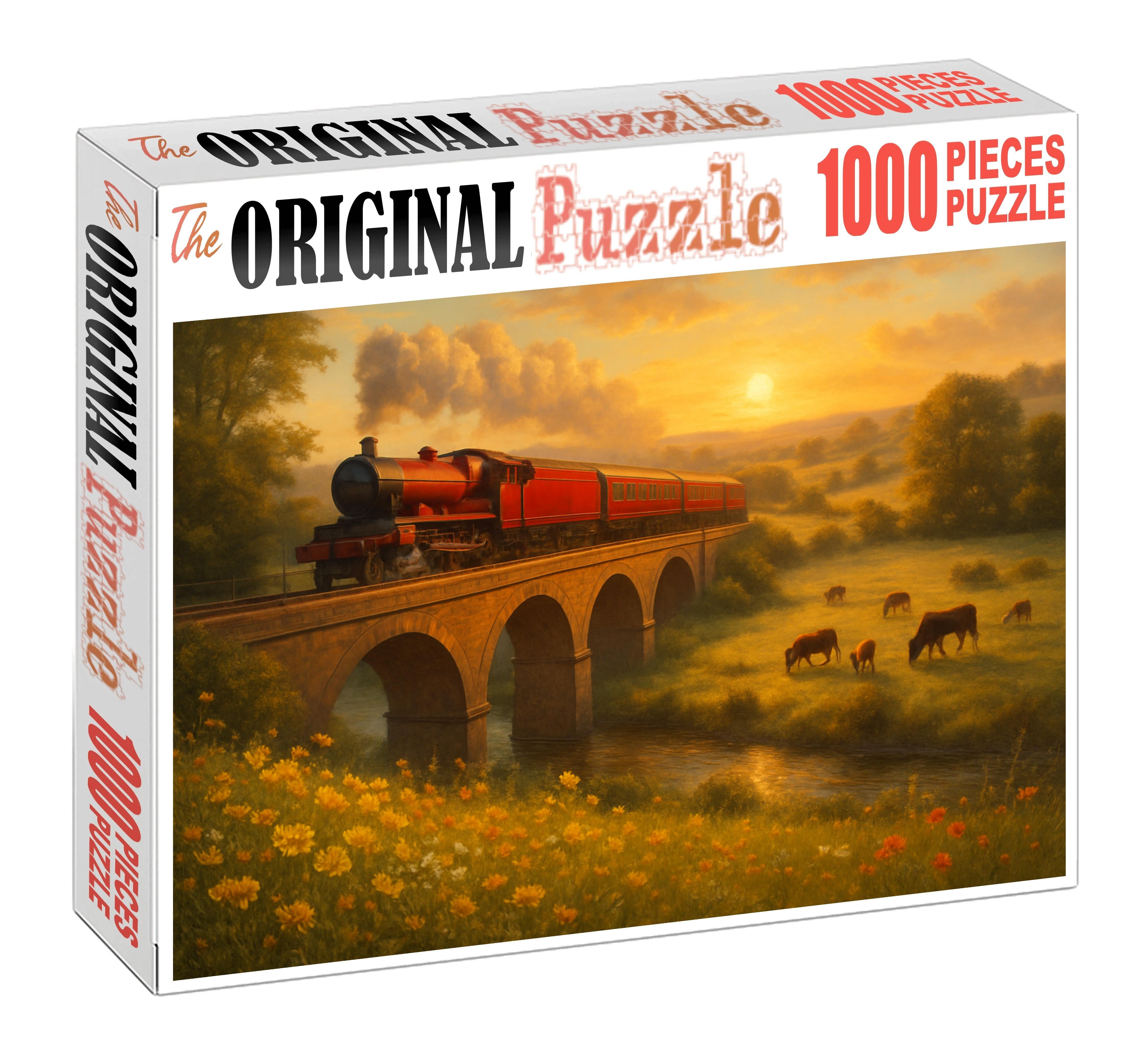 Crimson Heritage Express Restored Vintage Diesel Train Mini Puzzle