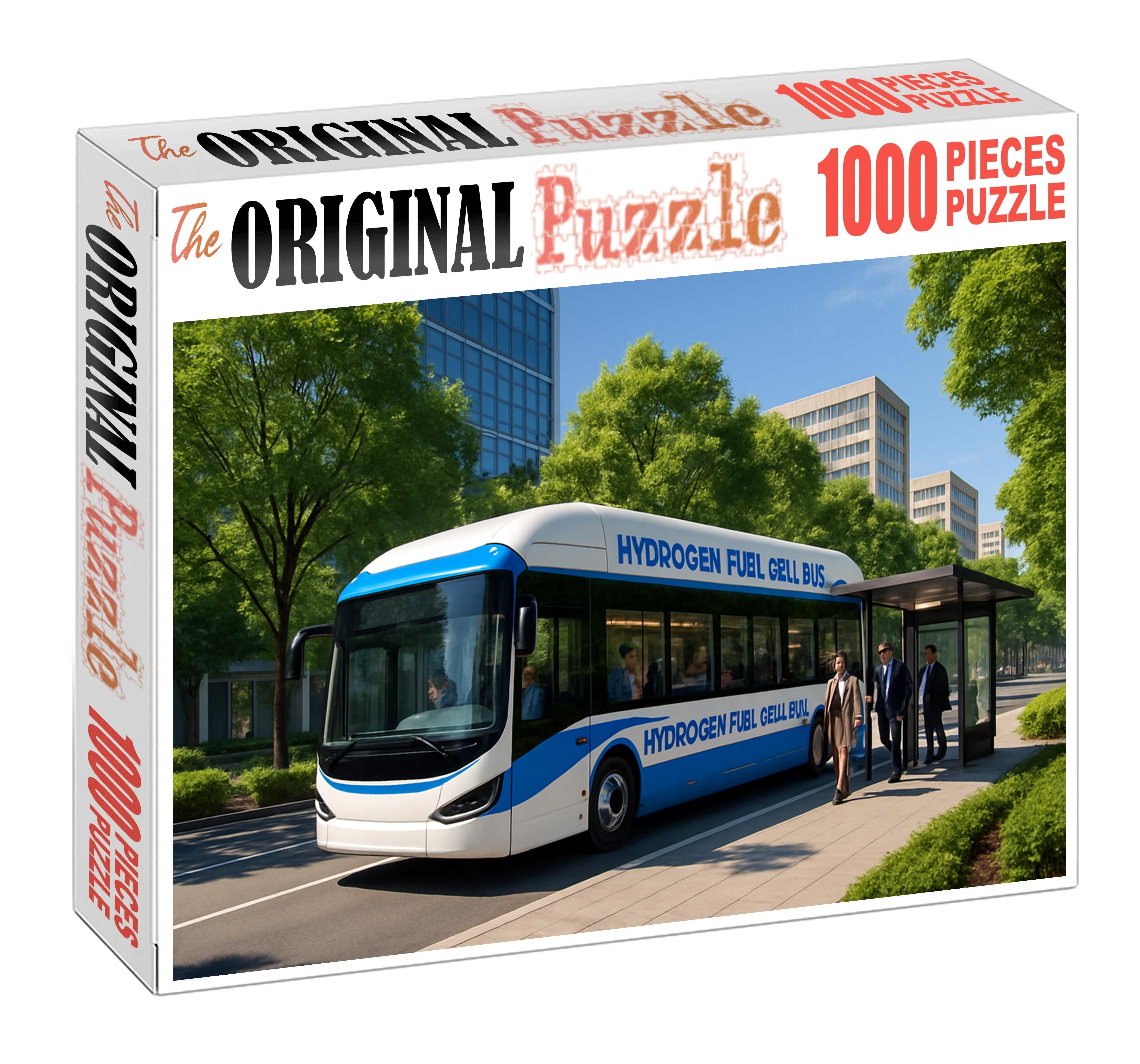 Hydrogen Fuel Cell Bus Zero-emission Urban Transport Premium Puzzle Pieces