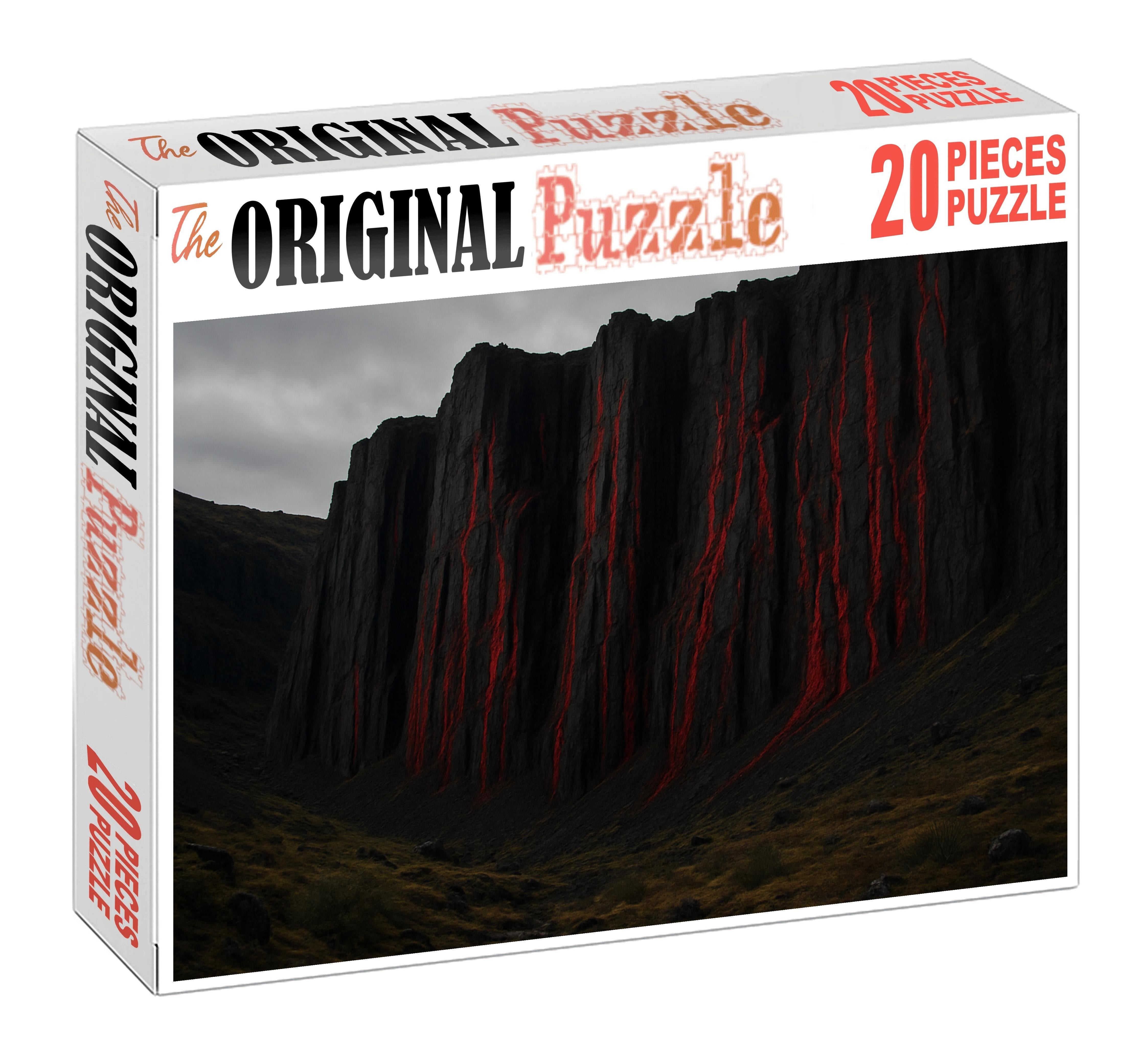 Crimson Basalt Cliffs Puzzle For Adults