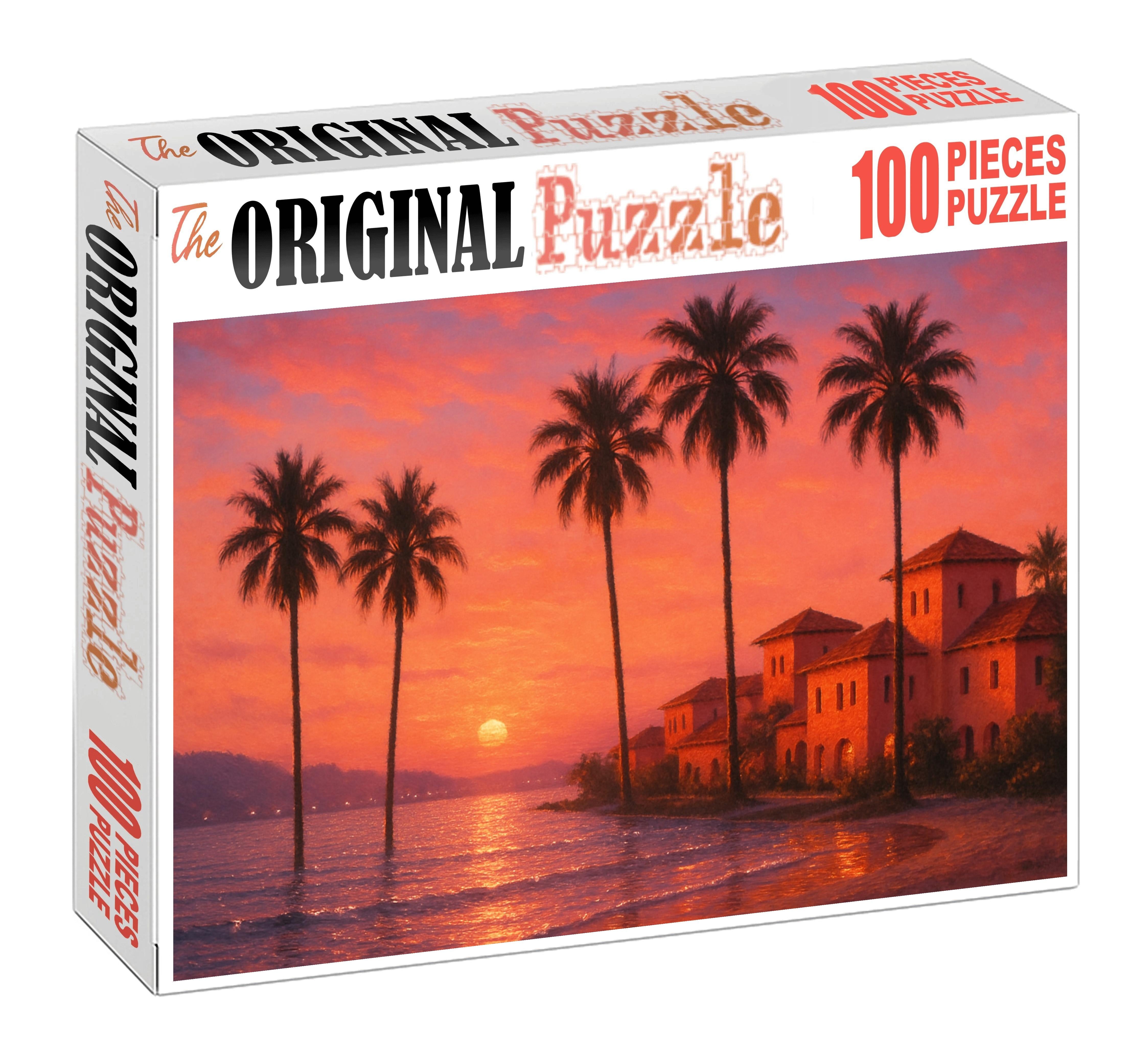 Miami Beach Skyline Pastel-toned Art Deco Meets Modern Palm-lined Waterfront Puzzle For Adults