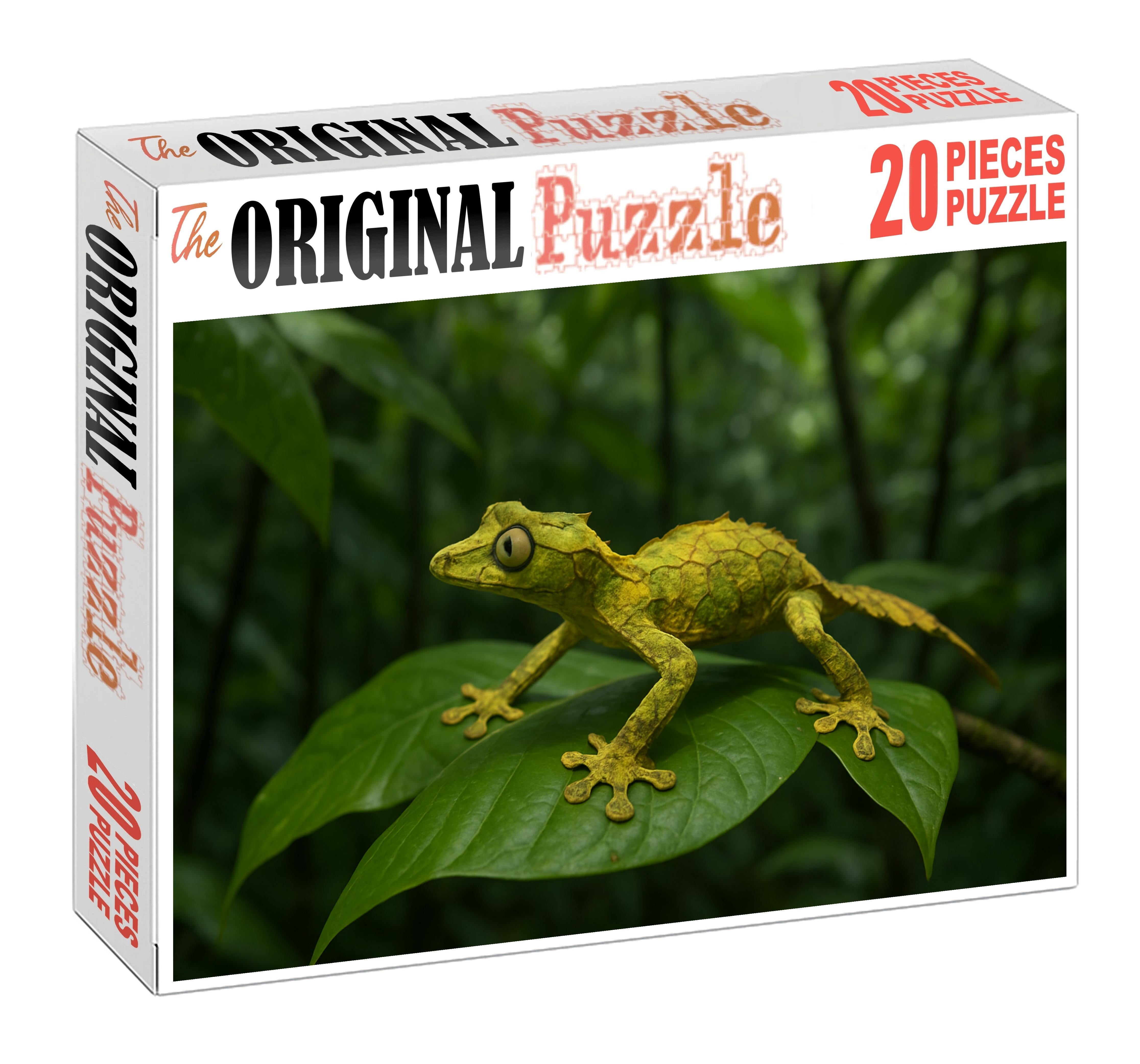 Silent Glider Gecko Leaf-mimicking Reptile With Suction Toe Pads Custom Jigsaw Puzzle