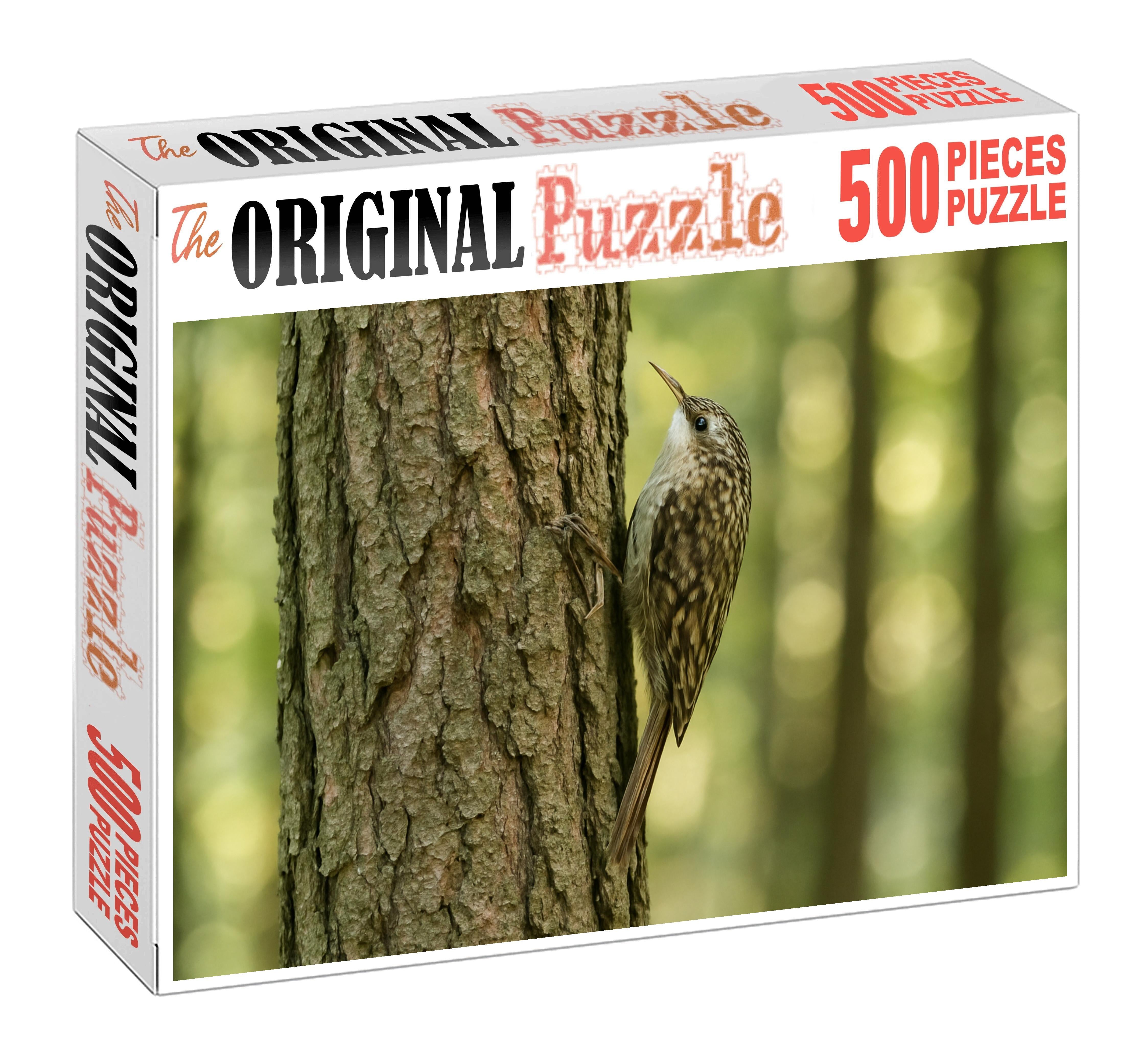 Brown Creeper Spiral Bark Forager Large Format Puzzle