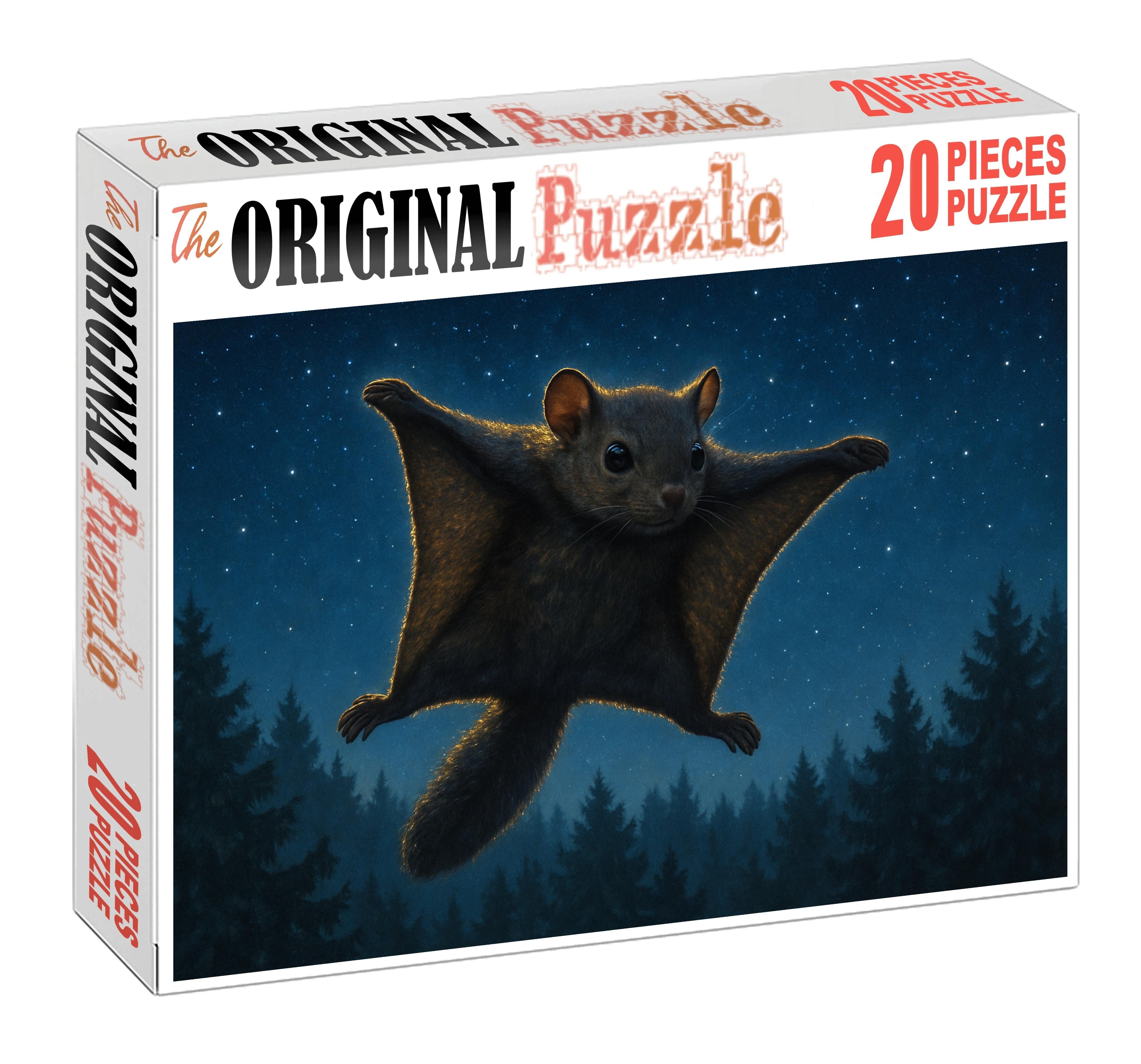 Quartzback Glider Small Mammal With Crystal-like Fur Tips And Extended Membranes Puzzle Fun