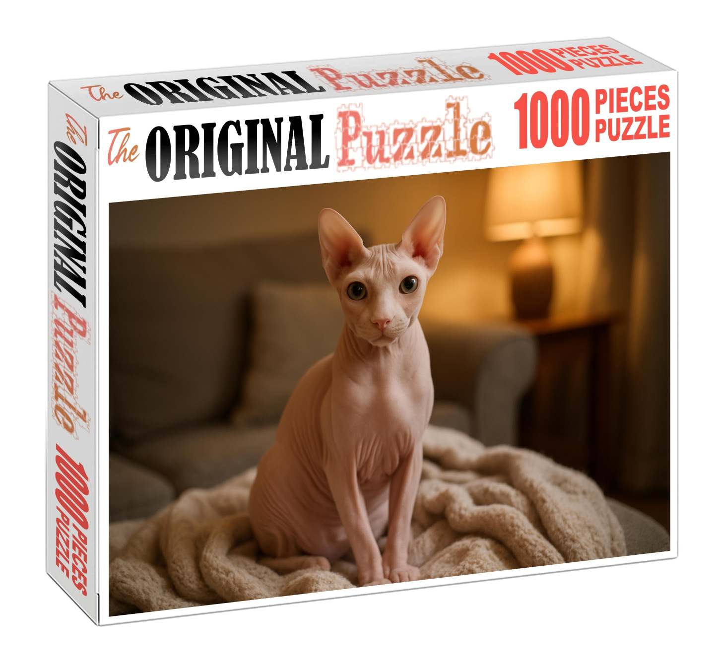 Snow Drift Pure White Hairless Cat With Elegant Presence Challenging Puzzles