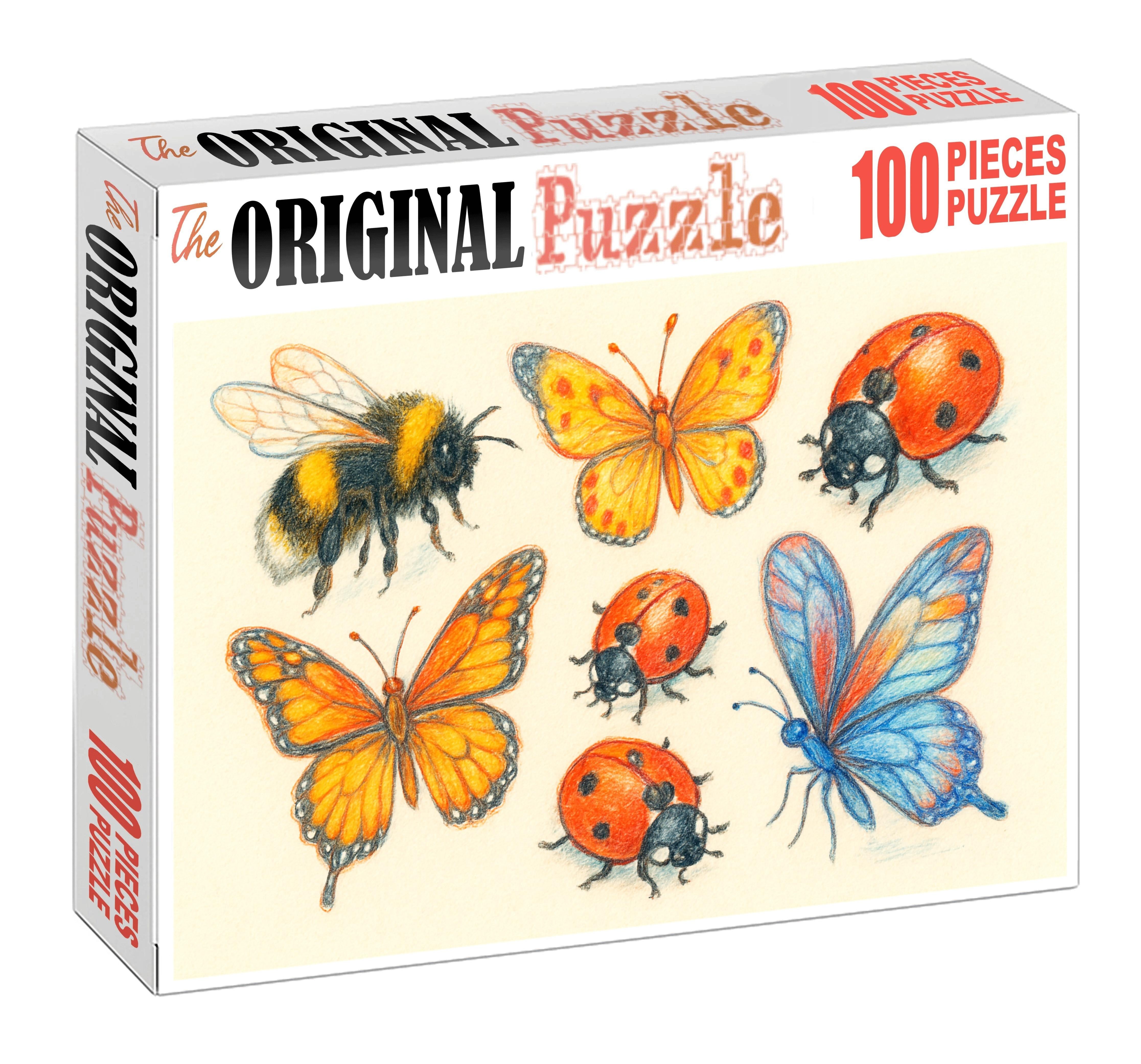 Whimsical Garden Creatures Playful Colored Pencil Illustrations Of Insects Puzzle Collection