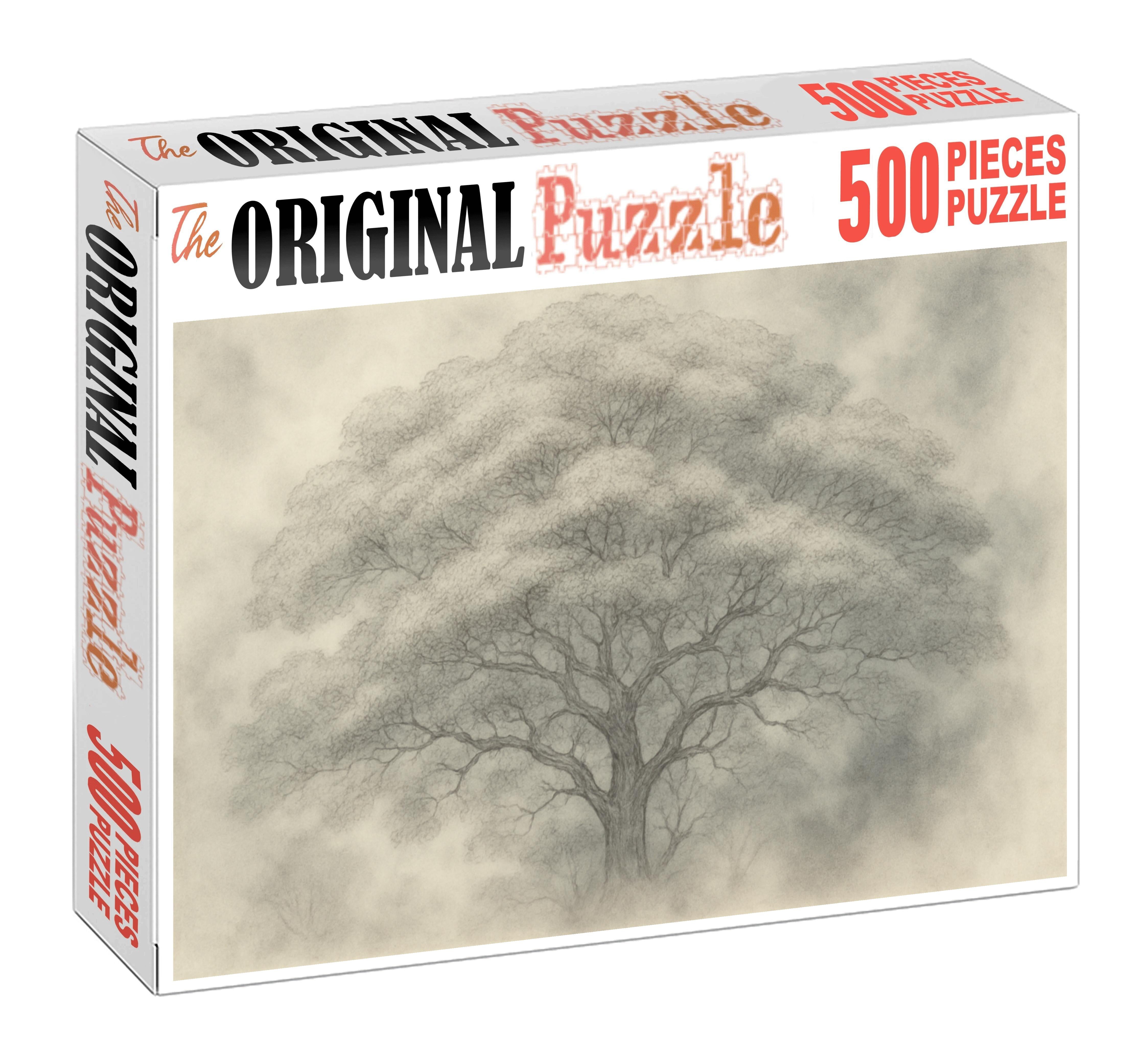 Mystical Forest Canopy Delicate Pen And Wash Technique Custom Jigsaw Puzzle