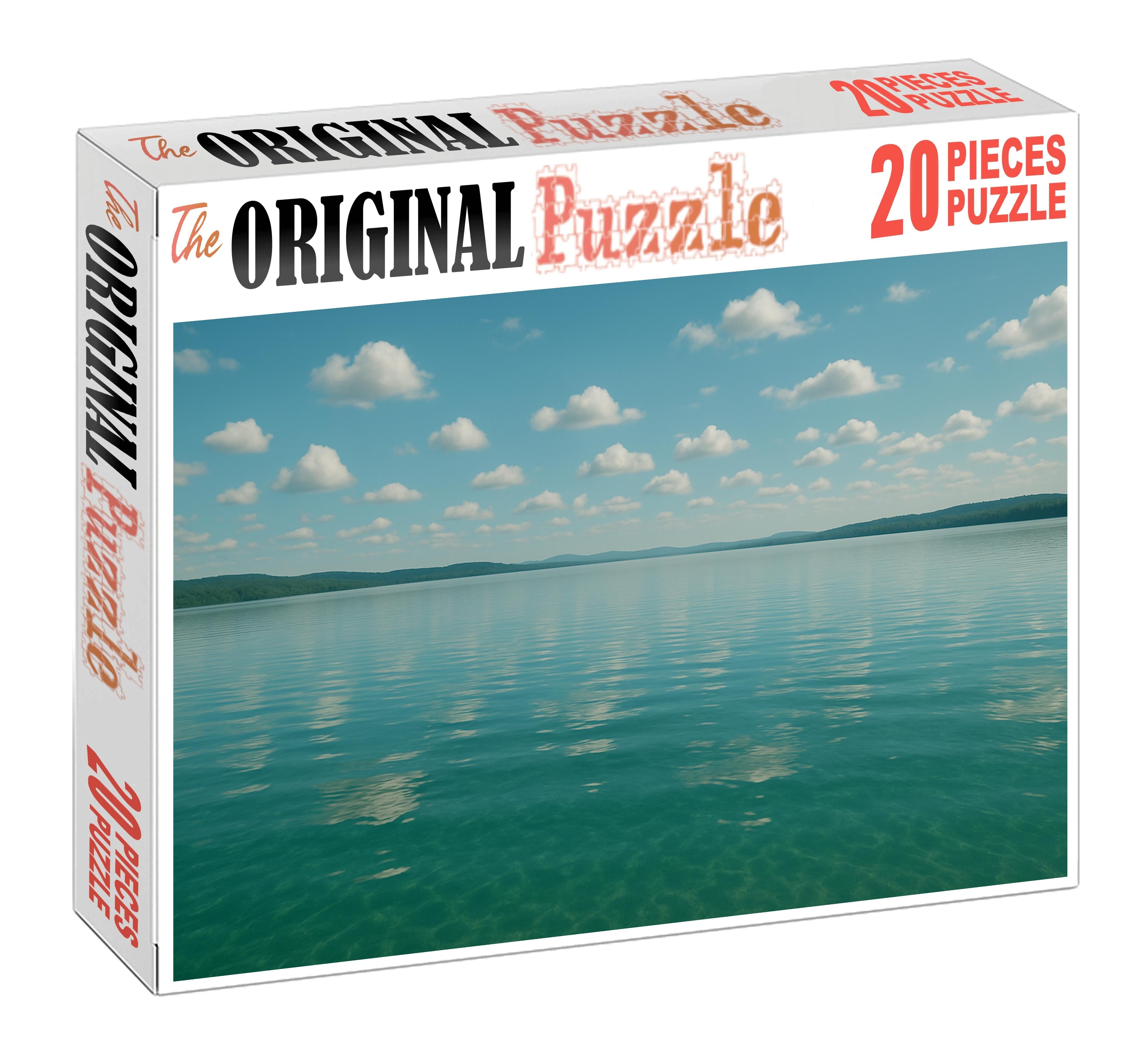 Emerald Twilight Reflection Enchanting Hues Above Tranquil Waters Puzzle Collection