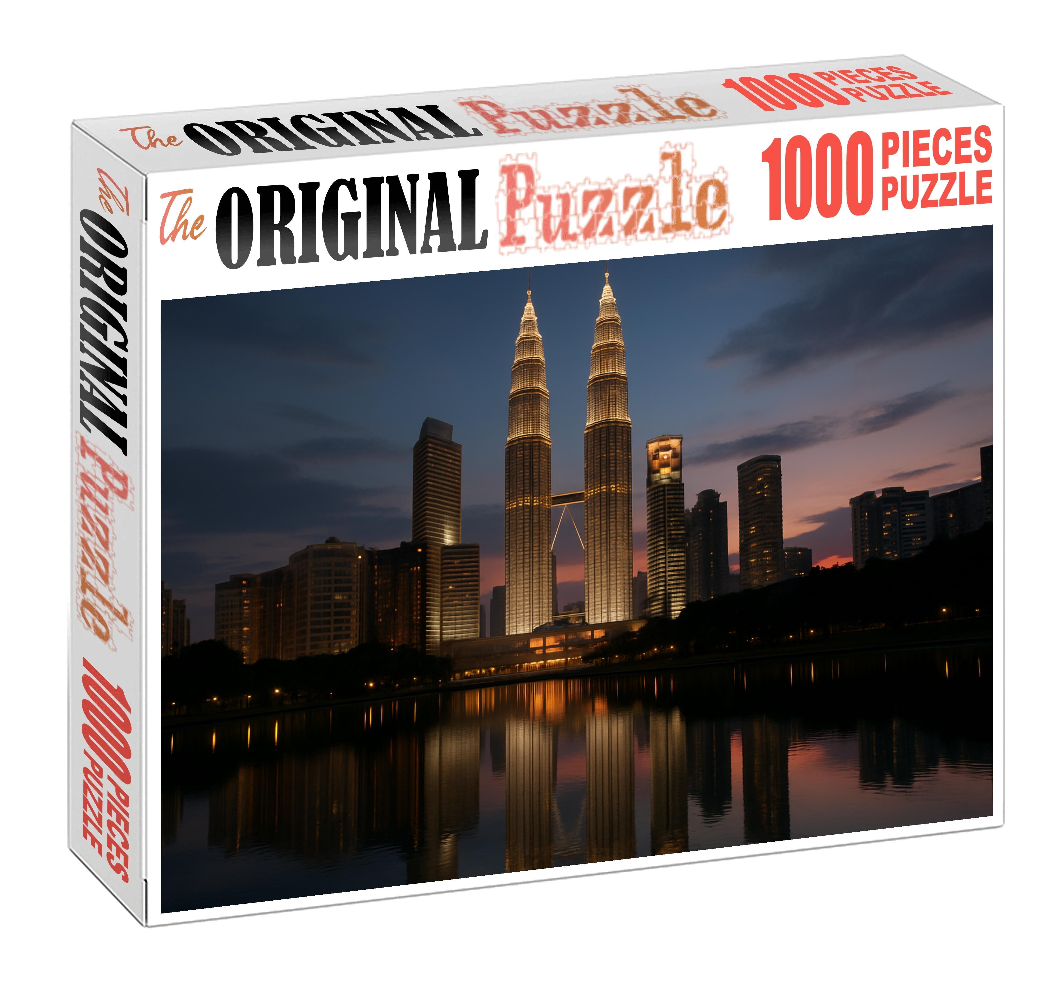 Kuala Lumpur Petronas Twin Towers Skyline Among Asias Most Recognizable City Profiles Puzzle For Kids